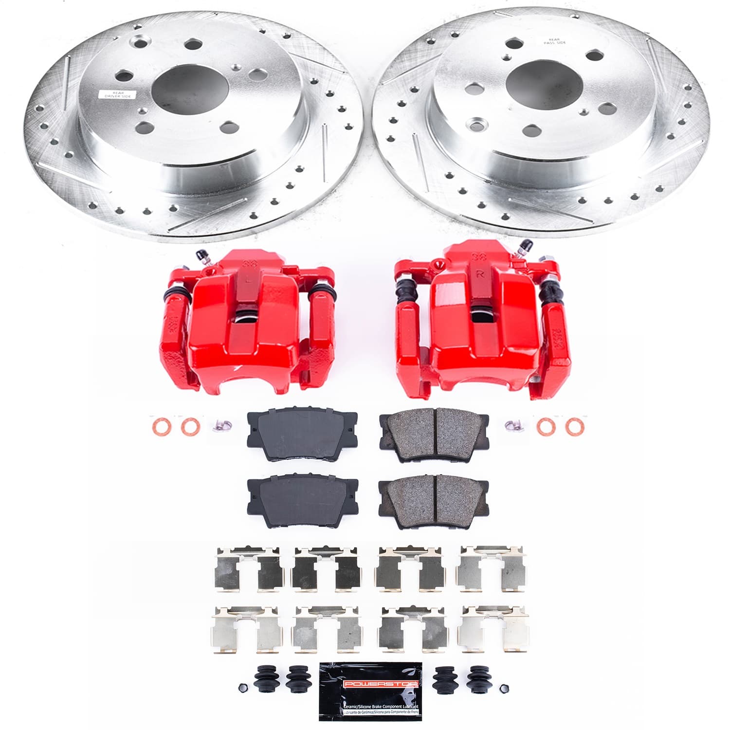 Power Stop - KC4671A - Rear - Disc Brake Pad/Caliper and Rotor Kit image 1