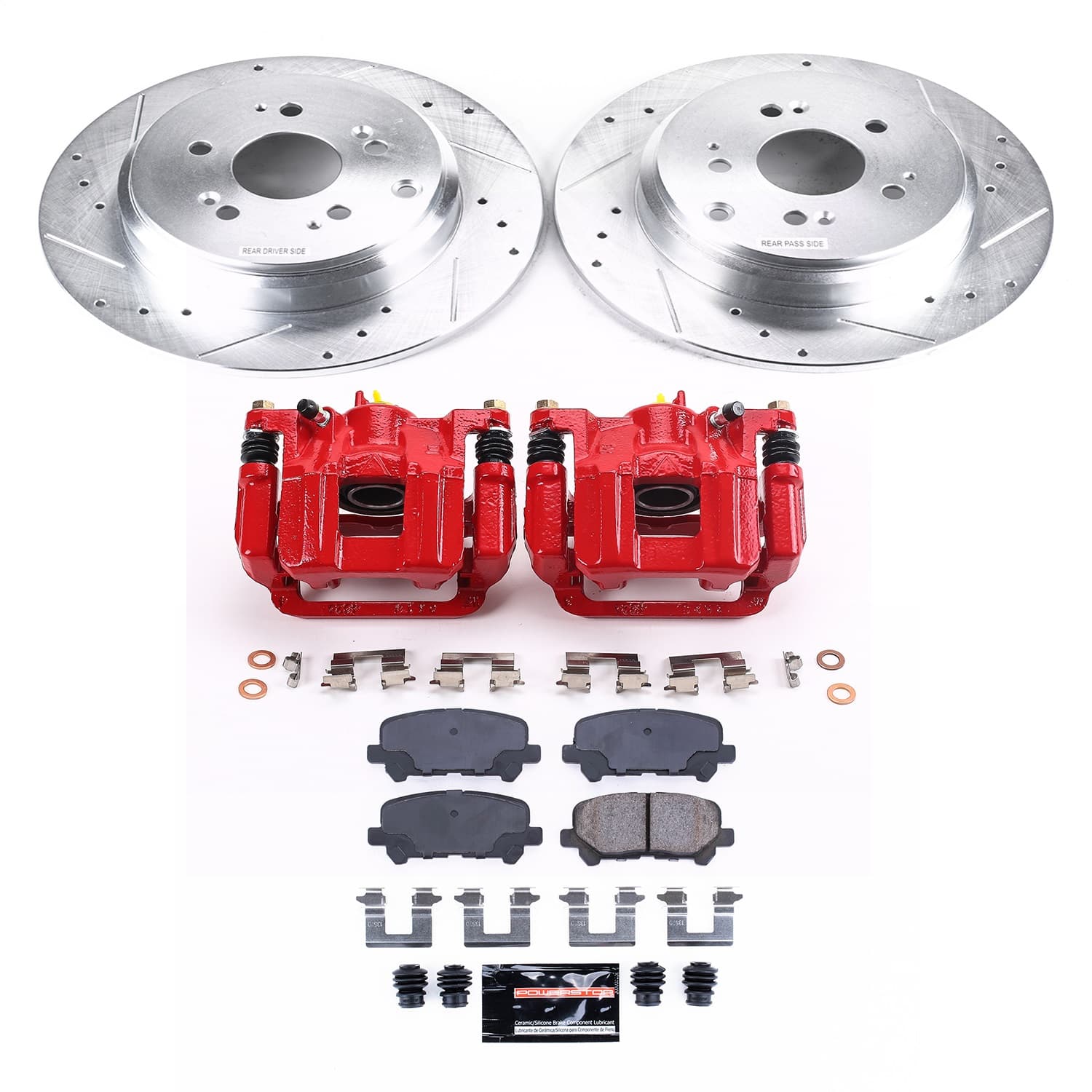 Power Stop - KC4685A - Rear - Disc Brake Pad/Caliper and Rotor Kit image 1