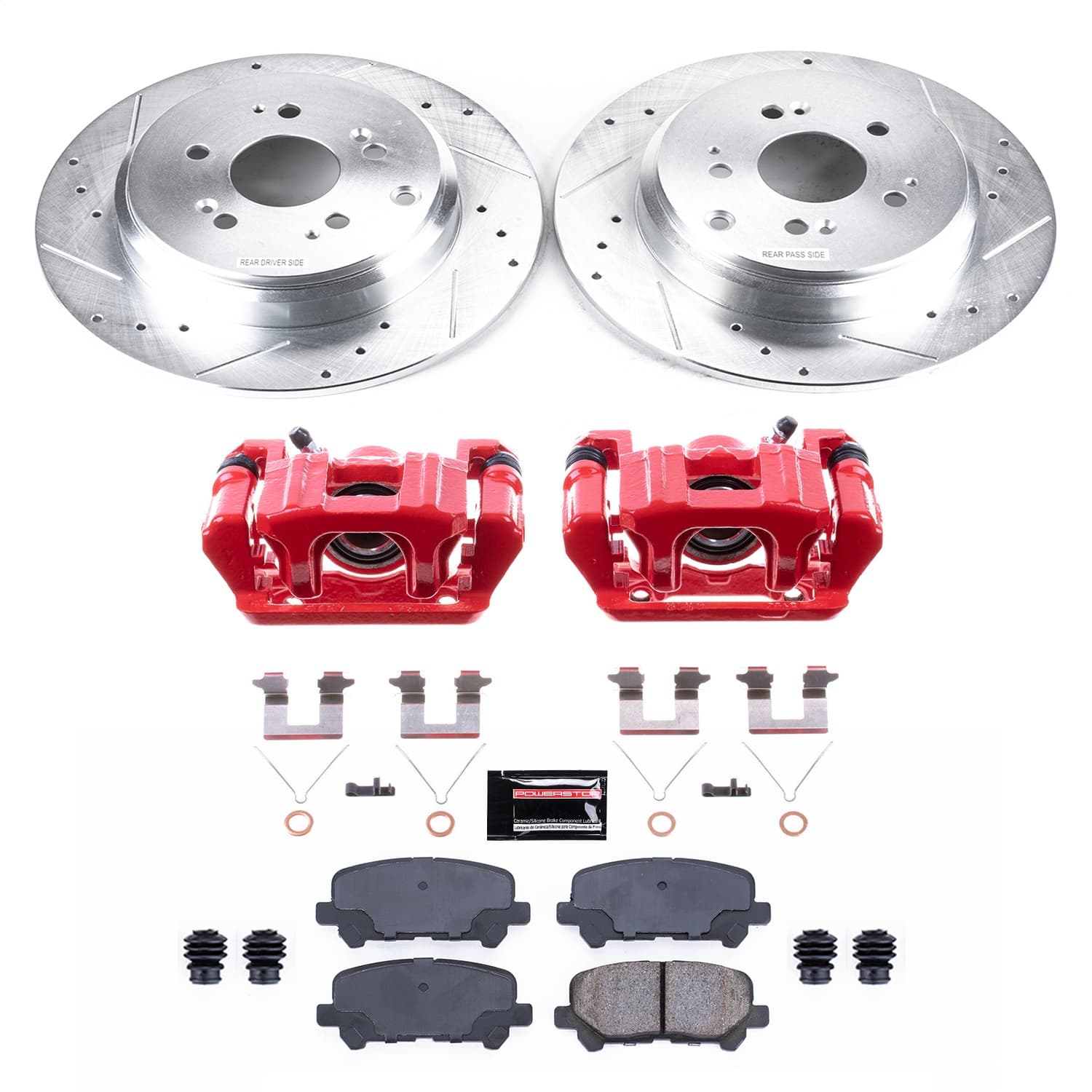 Power Stop - KC4685B - Rear - Disc Brake Pad/Caliper and Rotor Kit image 1