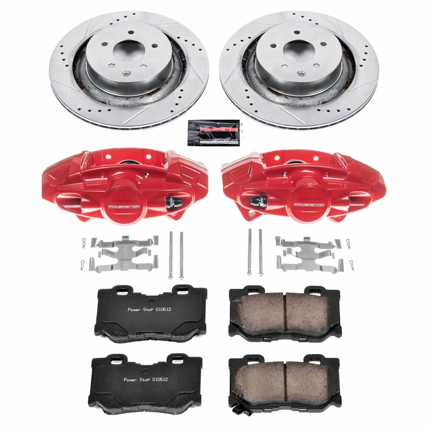 Power Stop - KC4732 - Rear - Disc Brake Pad/Caliper and Rotor Kit image 1