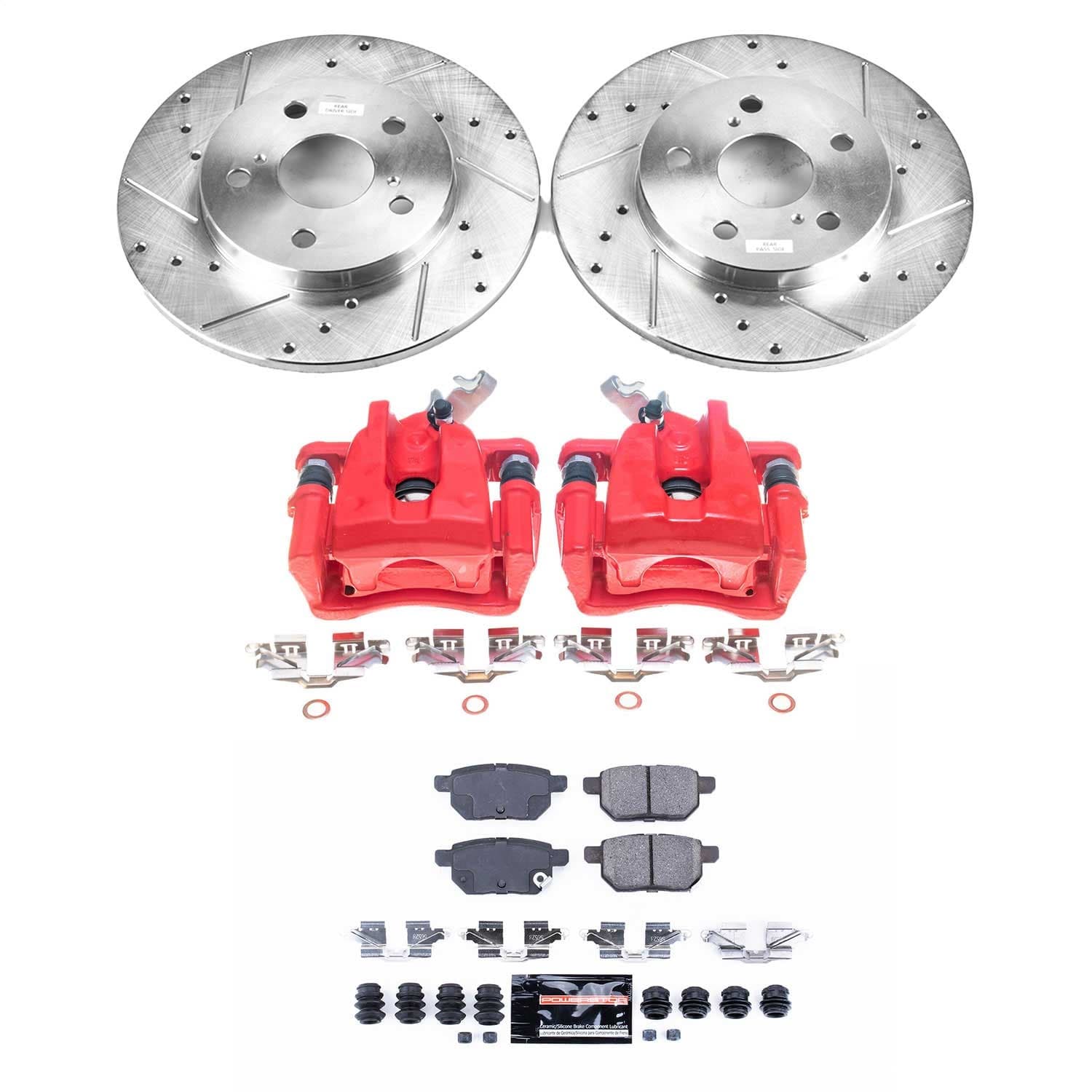 Power Stop - KC4737 - Rear - Disc Brake Pad/Caliper and Rotor Kit image 1
