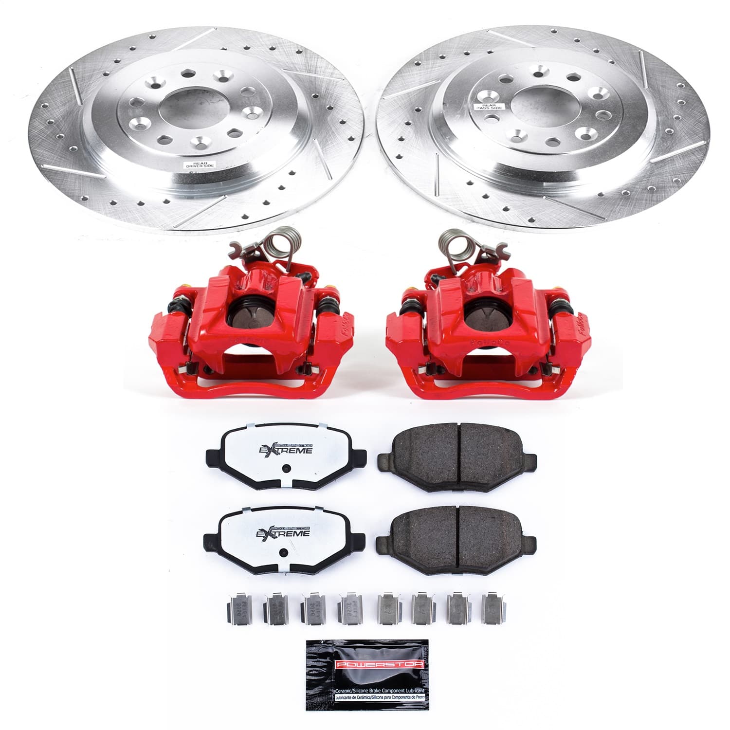 Power Stop - KC4744-36 - Rear - Disc Brake Pad/Caliper and Rotor Kit image 1