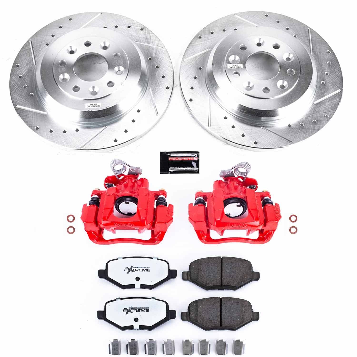 Power Stop - KC4744A-36 - Rear - Disc Brake Pad/Caliper and Rotor Kit image 1