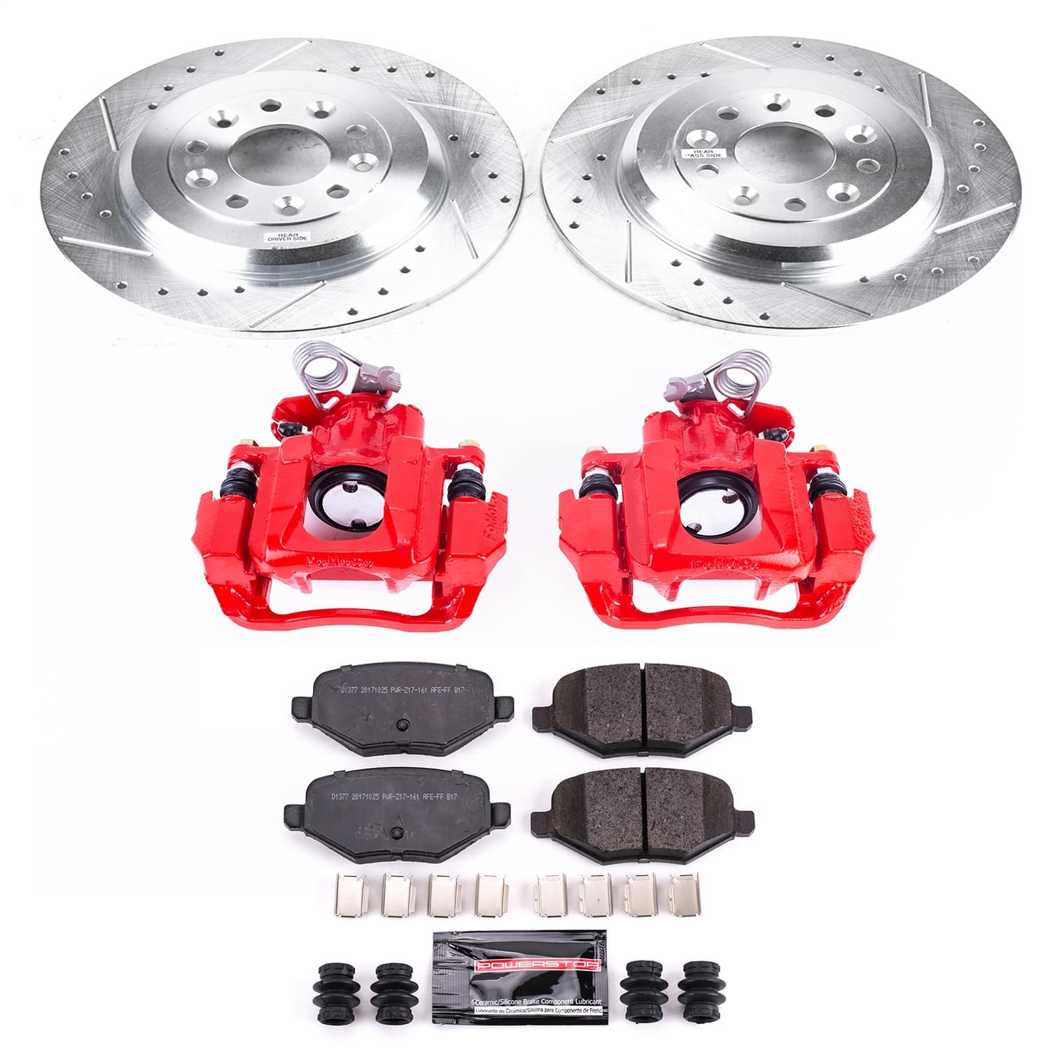 Power Stop - KC4744A - Rear - Disc Brake Pad/Caliper and Rotor Kit image 1