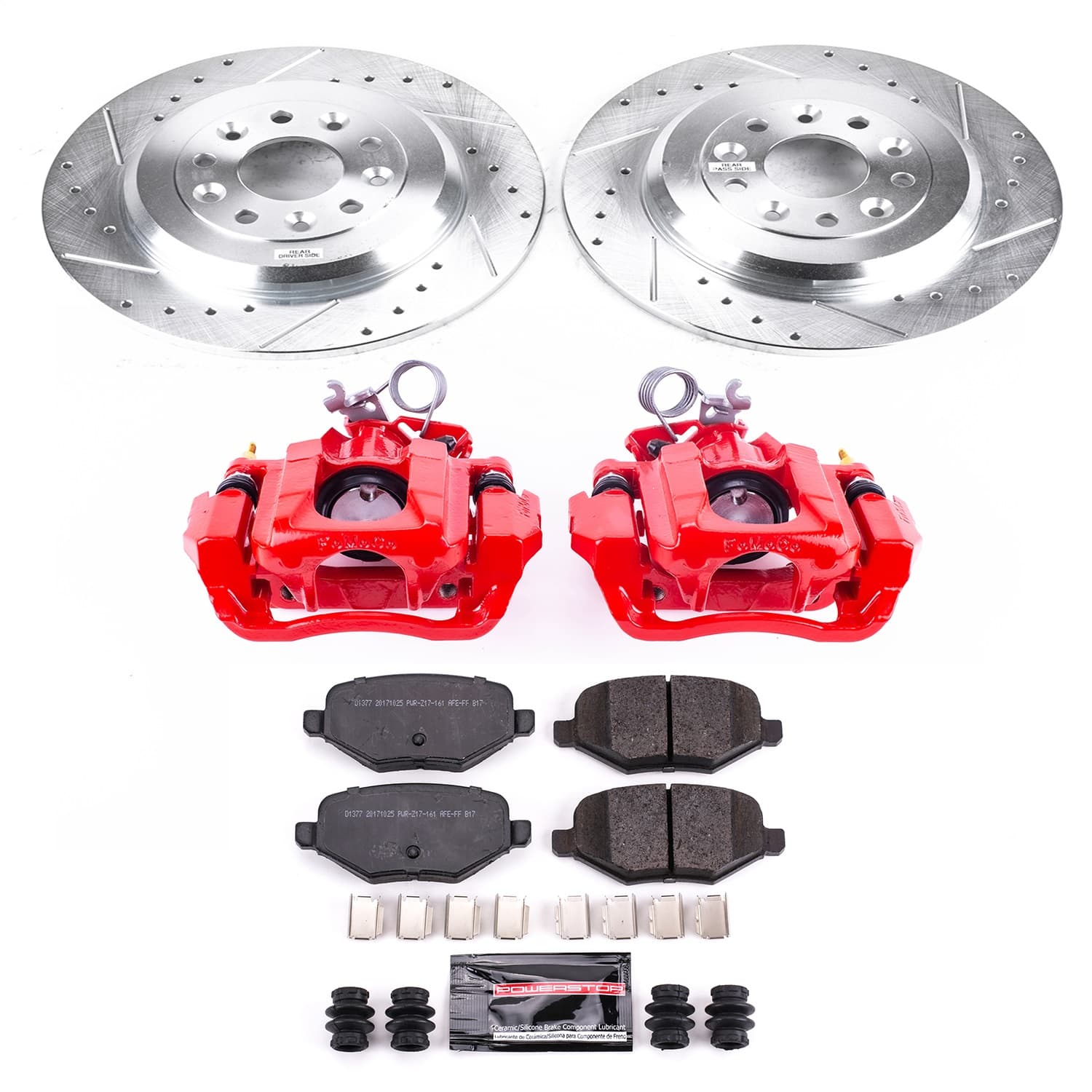 Power Stop - KC4744C - Rear - Disc Brake Pad/Caliper and Rotor Kit image 1