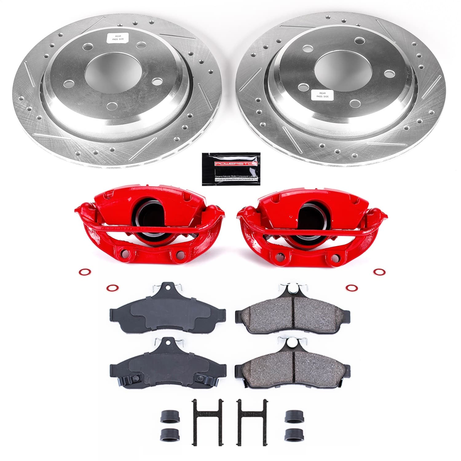 Power Stop - KC5064 - Rear - Disc Brake Pad/Caliper and Rotor Kit image 1