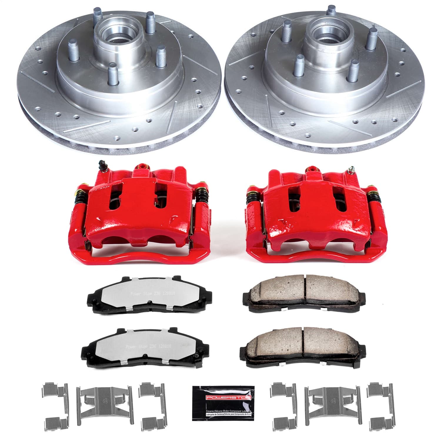Power Stop - KC5079-36 - Front - Disc Brake Pad/Caliper and Rotor Kit image 1