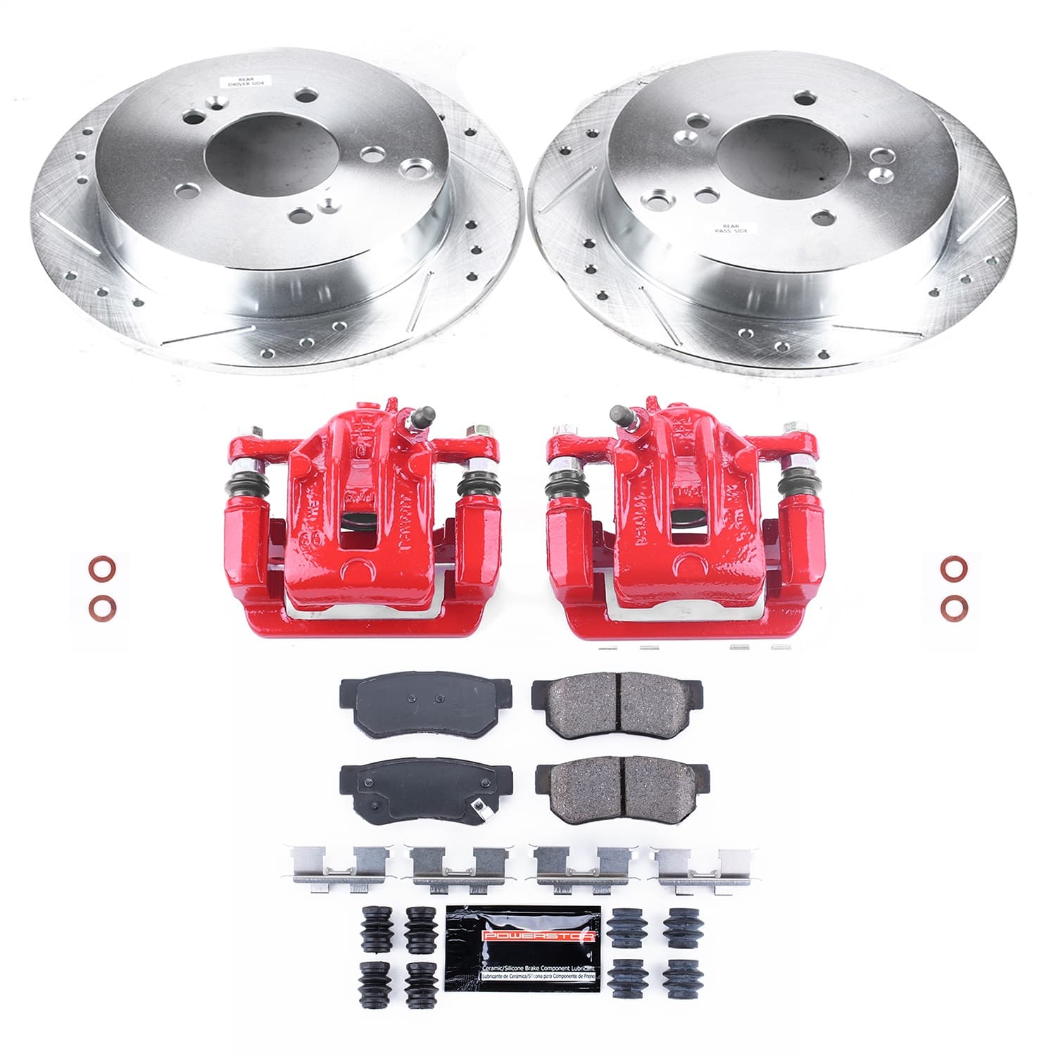 Power Stop - KC5213 - Rear - Disc Brake Pad/Caliper and Rotor Kit image 1