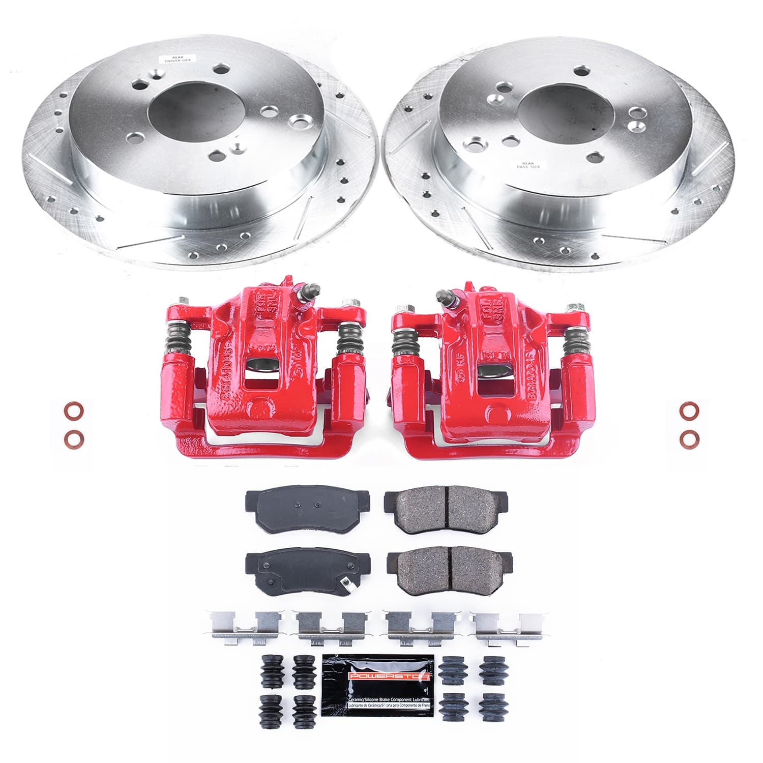 Power Stop - KC5213A - Rear - Disc Brake Pad/Caliper and Rotor Kit image 1