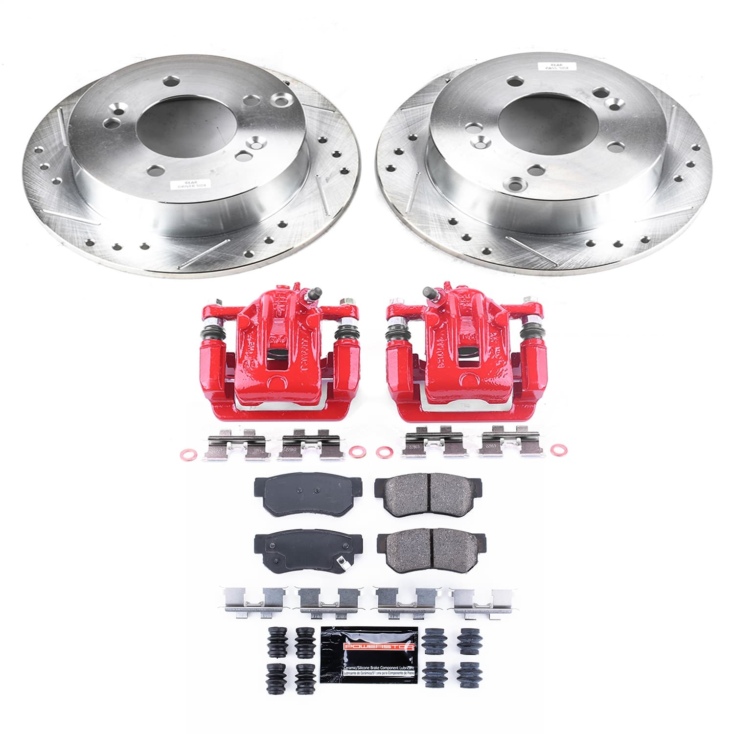 Power Stop - KC5214 - Rear - Disc Brake Pad/Caliper and Rotor Kit image 1