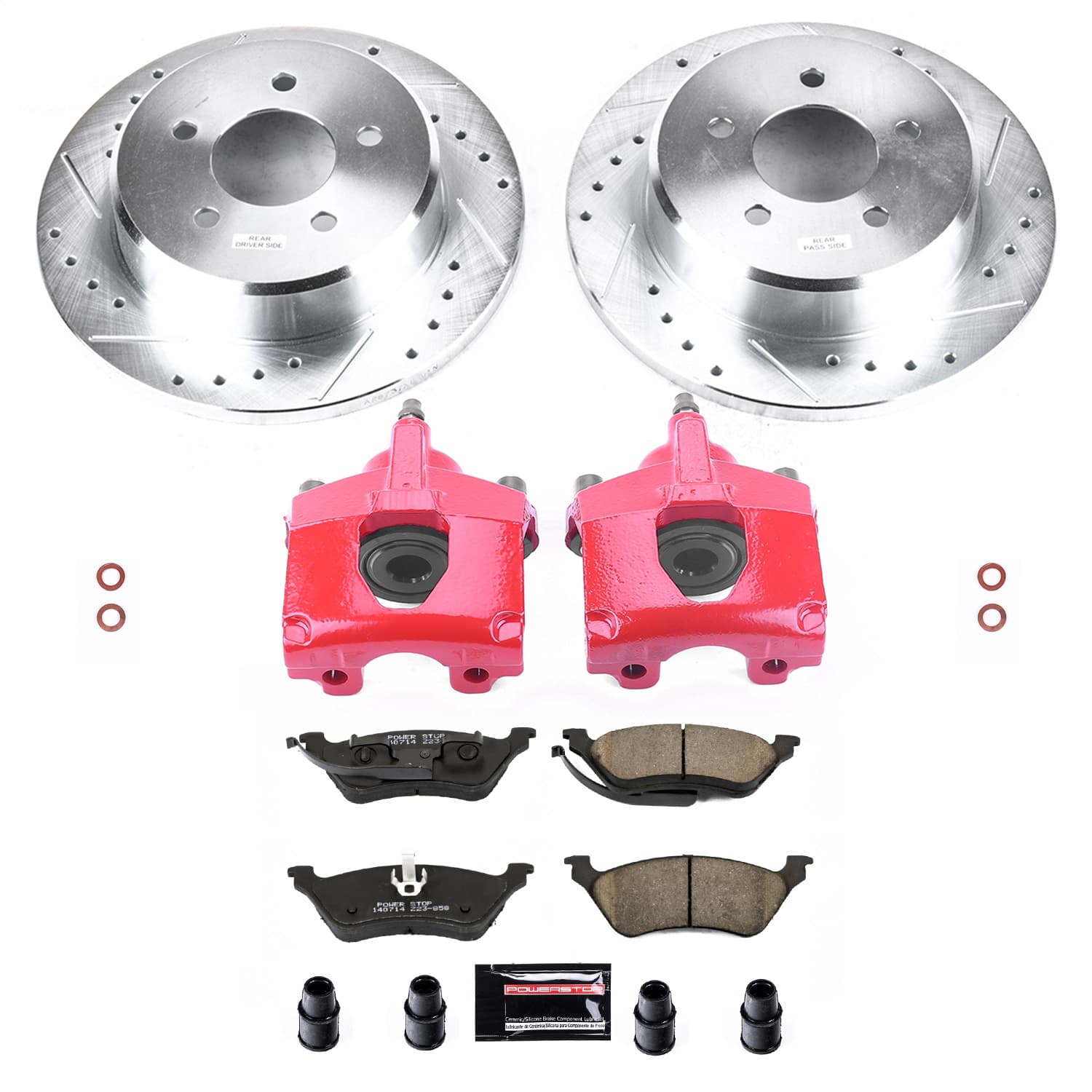 Power Stop - KC5248 - Rear - Disc Brake Pad/Caliper and Rotor Kit image 1