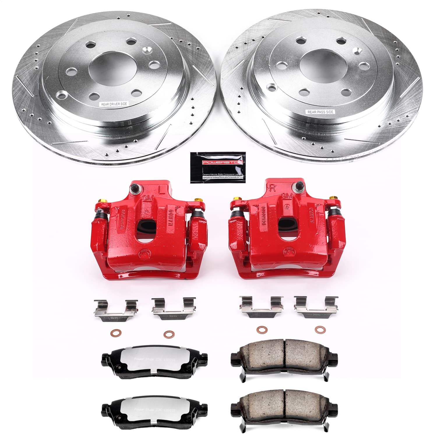Power Stop - KC5262-36 - Rear - Disc Brake Pad/Caliper and Rotor Kit image 1