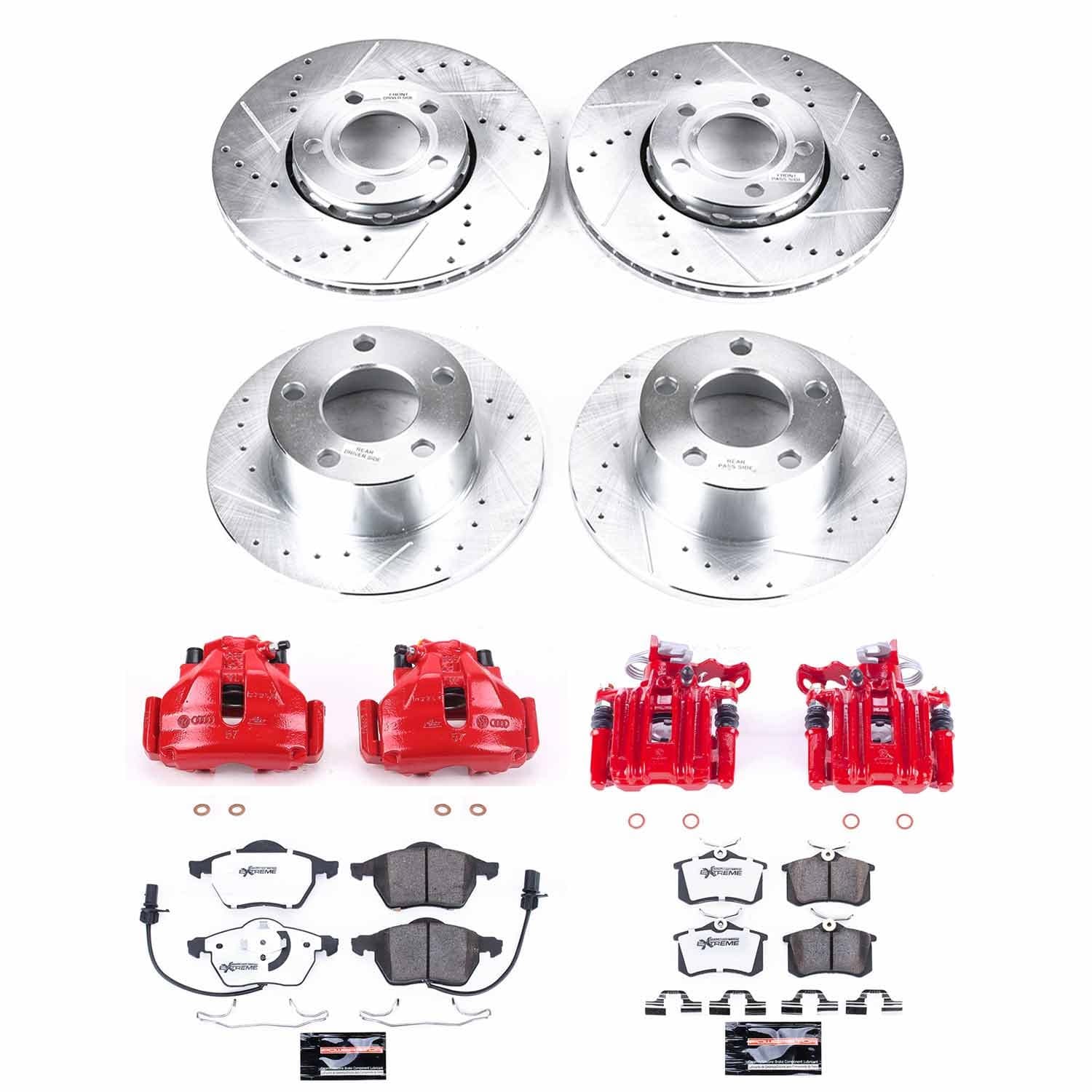 Power Stop - KC529-26 - Front and Rear - Disc Brake Pad/Caliper and Rotor Kit image 1