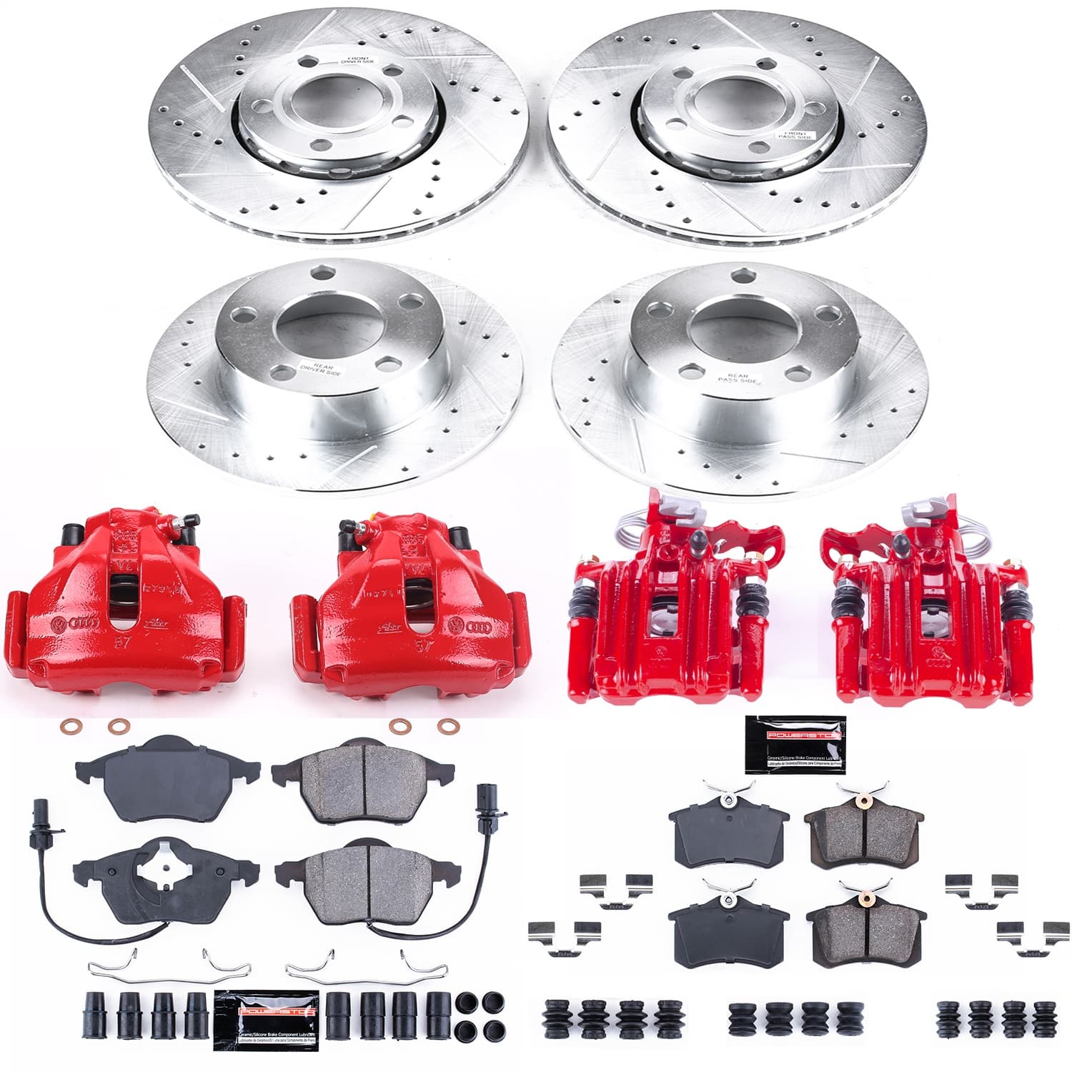 Power Stop - KC529 - Front and Rear - Disc Brake Pad/Caliper and Rotor Kit image 1