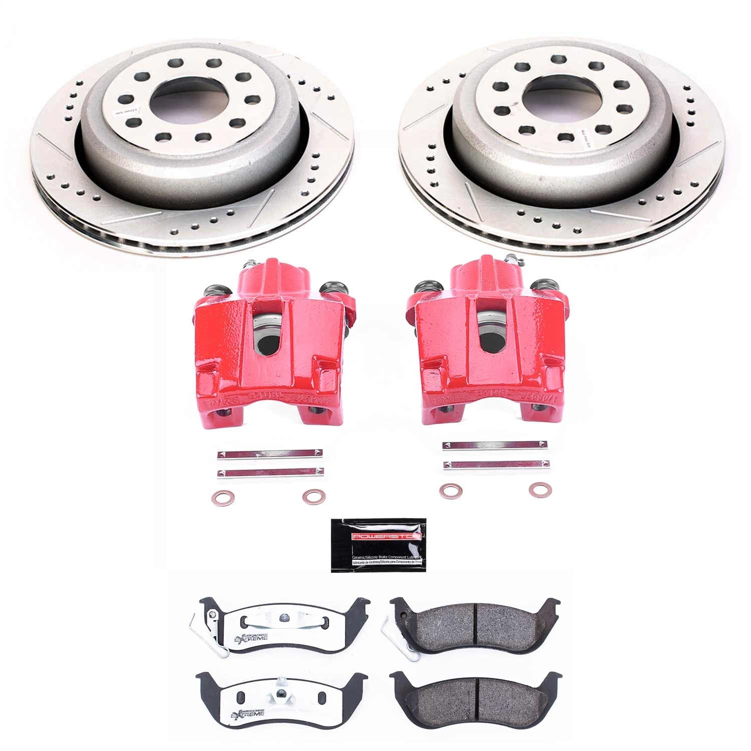 Power Stop - KC5293-26 - Rear - Disc Brake Pad/Caliper and Rotor Kit image 1