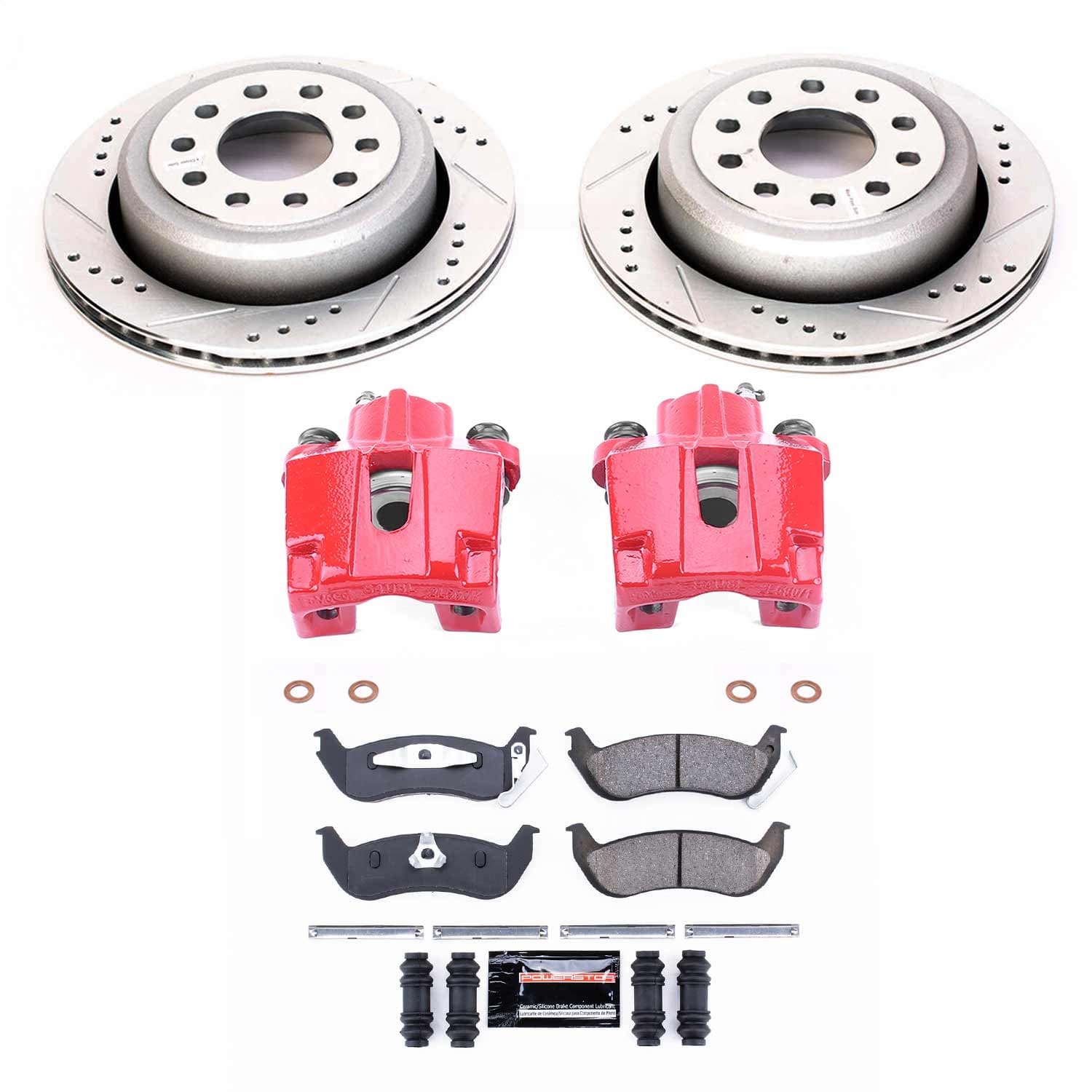 Power Stop - KC5293 - Rear - Disc Brake Pad/Caliper and Rotor Kit image 1