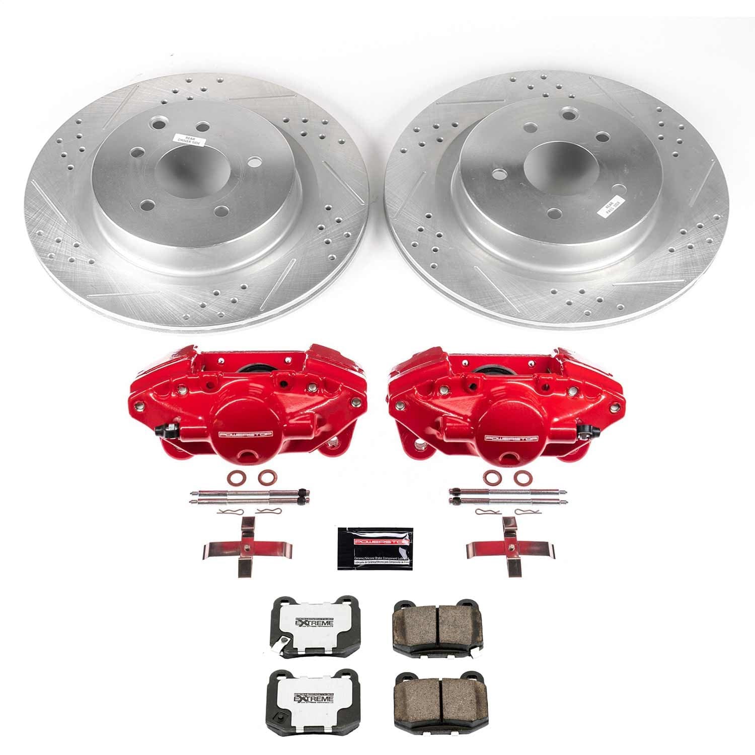 Power Stop - KC5303-26 - Rear - Disc Brake Pad/Caliper and Rotor Kit image 1