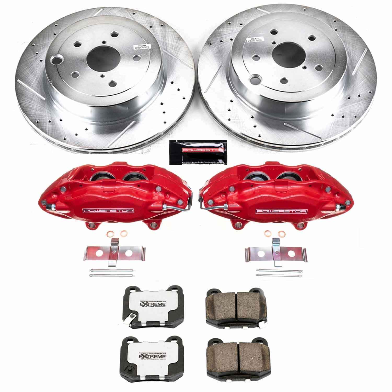 Power Stop - KC5305-26 - Rear - Disc Brake Pad/Caliper and Rotor Kit image 1