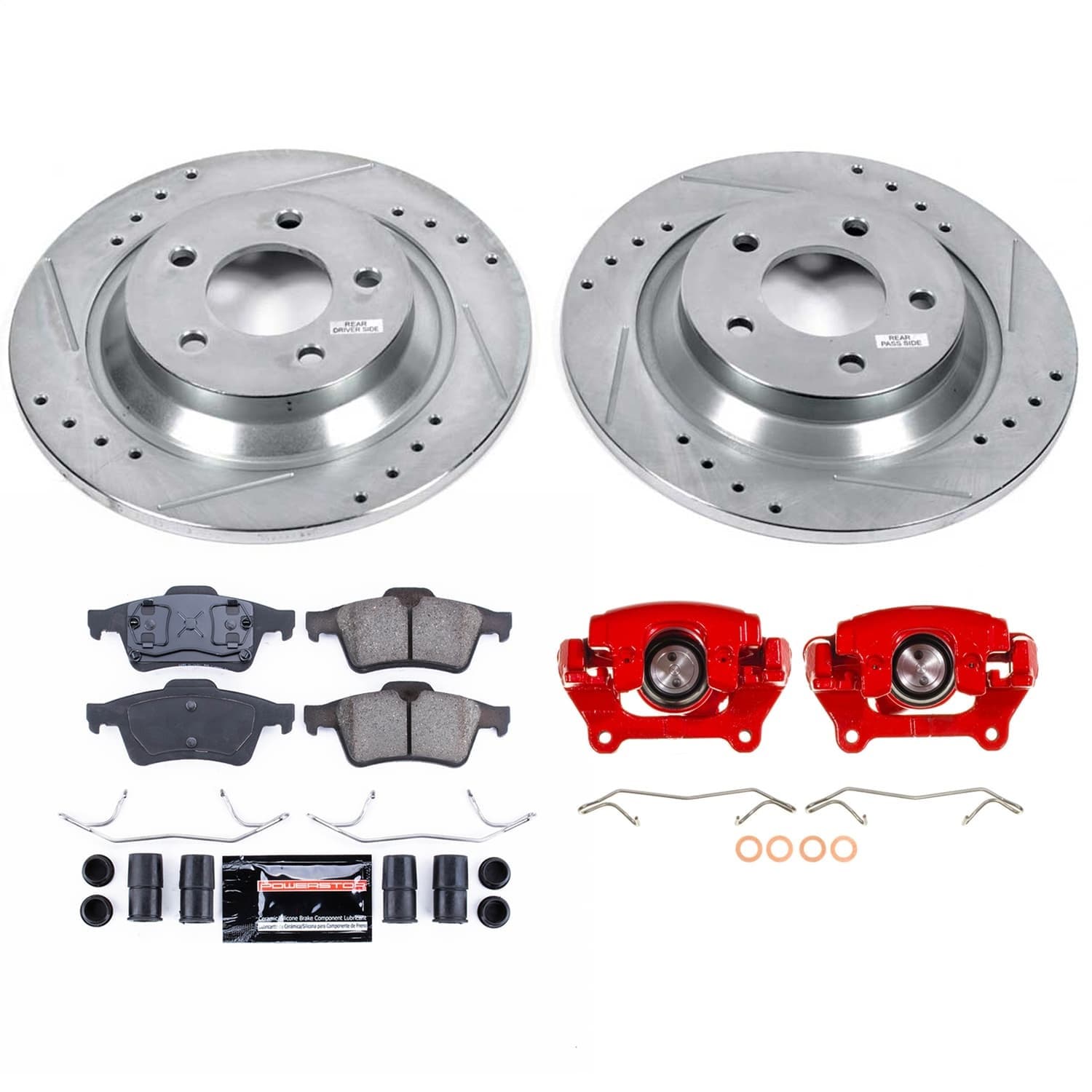 Power Stop - KC5310 - Rear - Disc Brake Pad/Caliper and Rotor Kit image 1
