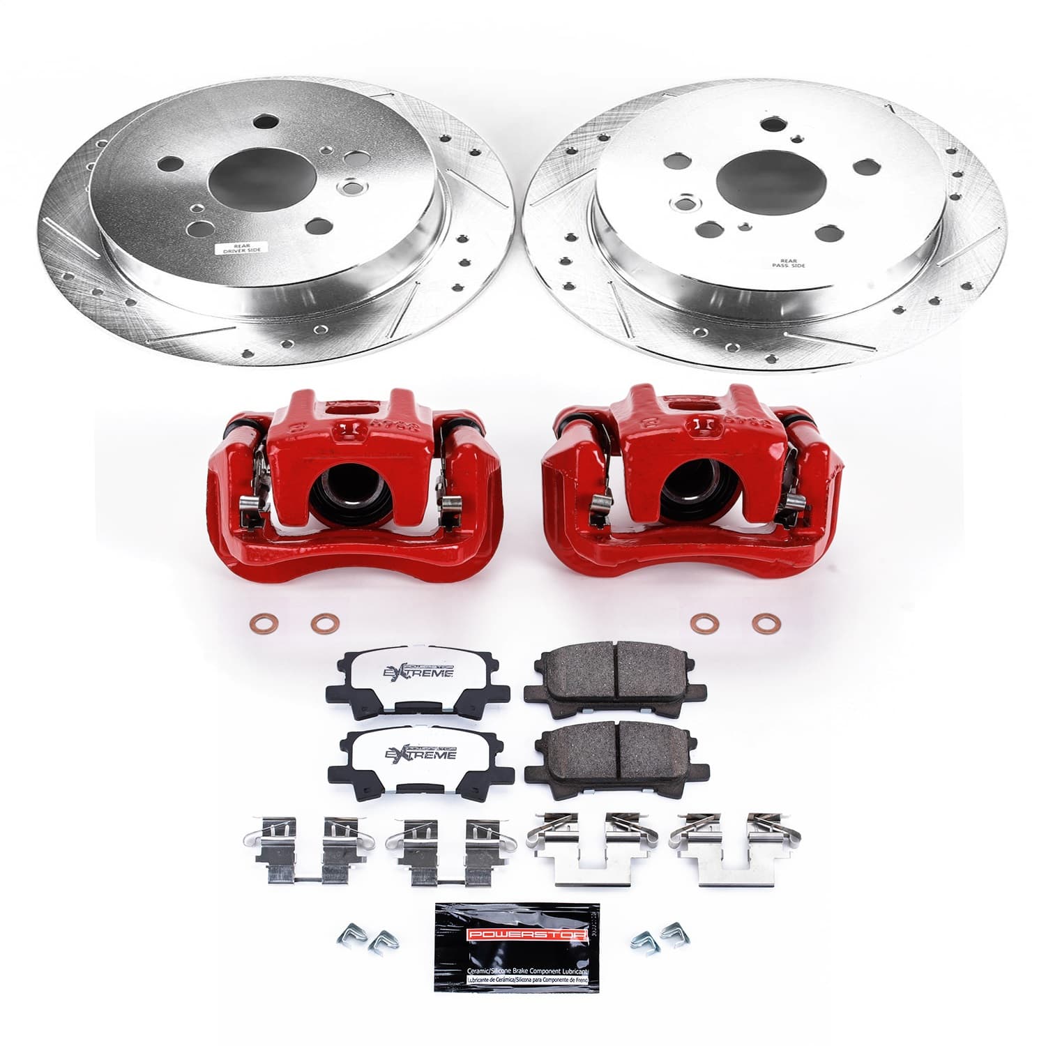 Power Stop - KC5333-36 - Rear - Disc Brake Pad/Caliper and Rotor Kit image 1