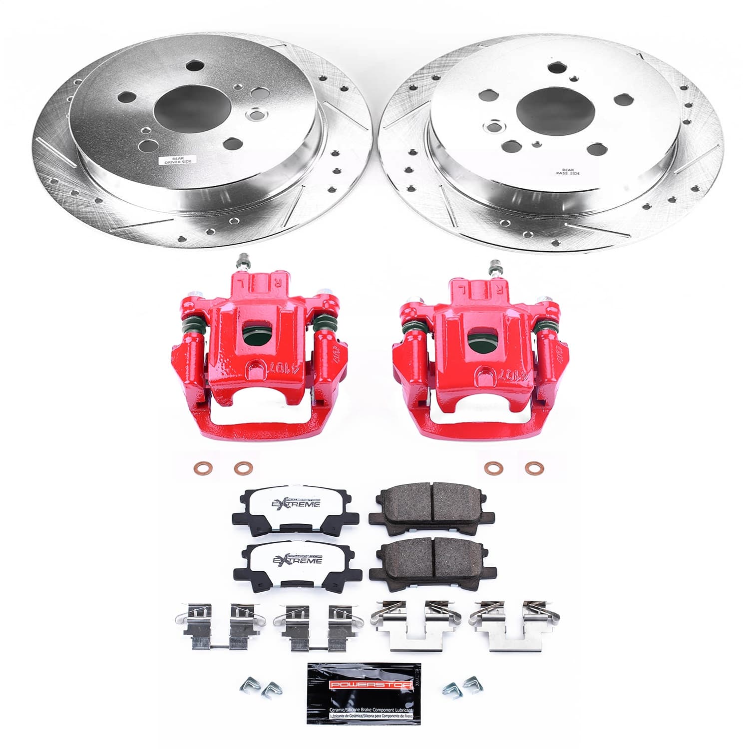 Power Stop - KC5333A-36 - Rear - Disc Brake Pad/Caliper and Rotor Kit image 1