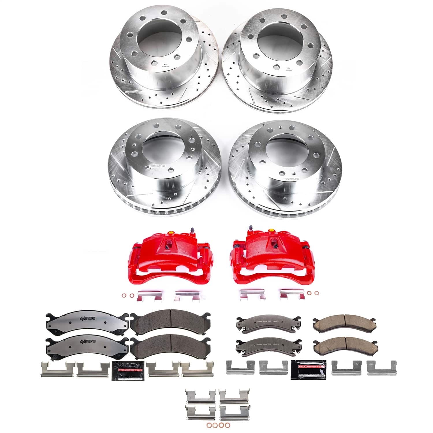 Power Stop - KC5338-36 - Front and Rear - Disc Brake Pad/Caliper and Rotor Kit image 1