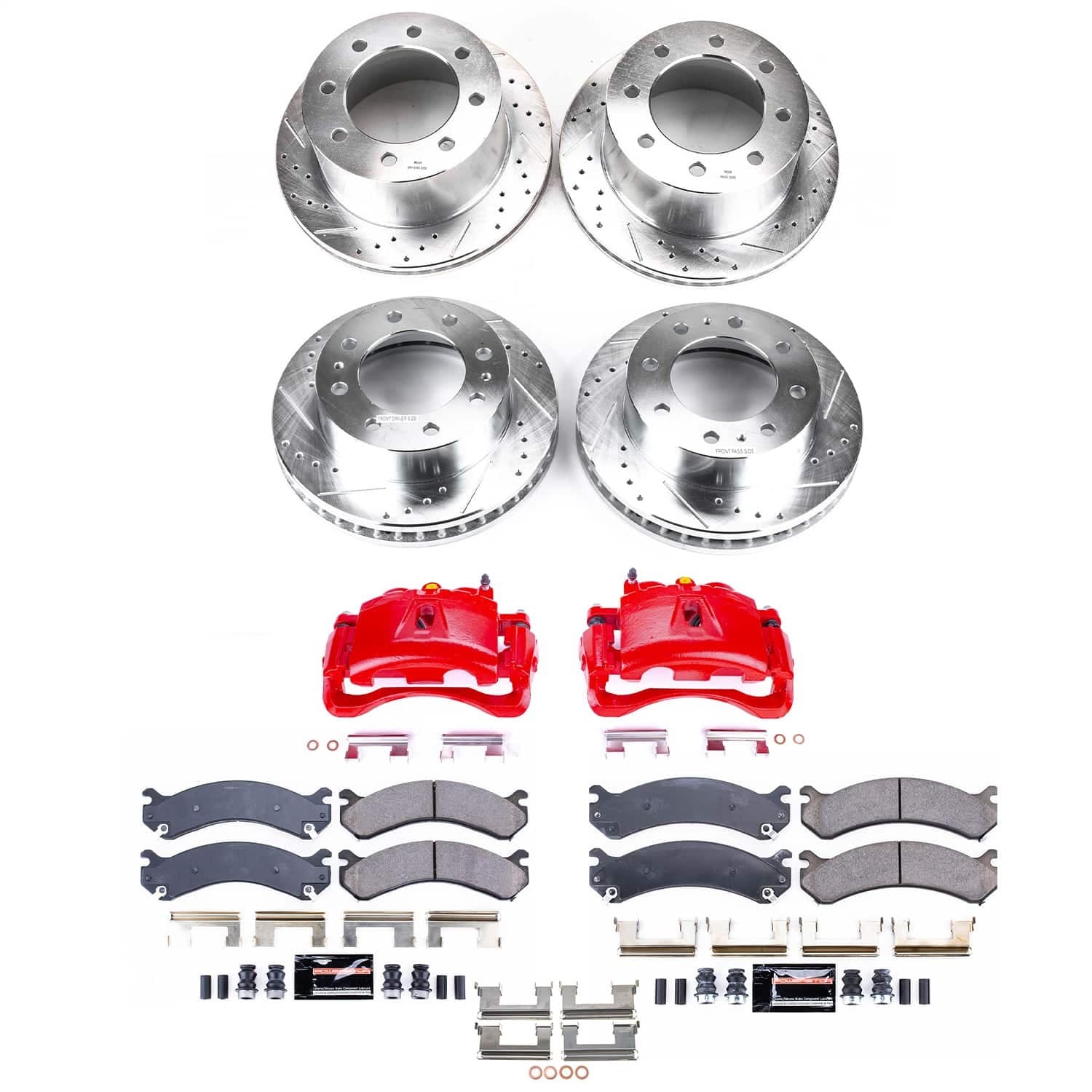 Power Stop - KC5338 - Front and Rear - Disc Brake Pad/Caliper and Rotor Kit image 1