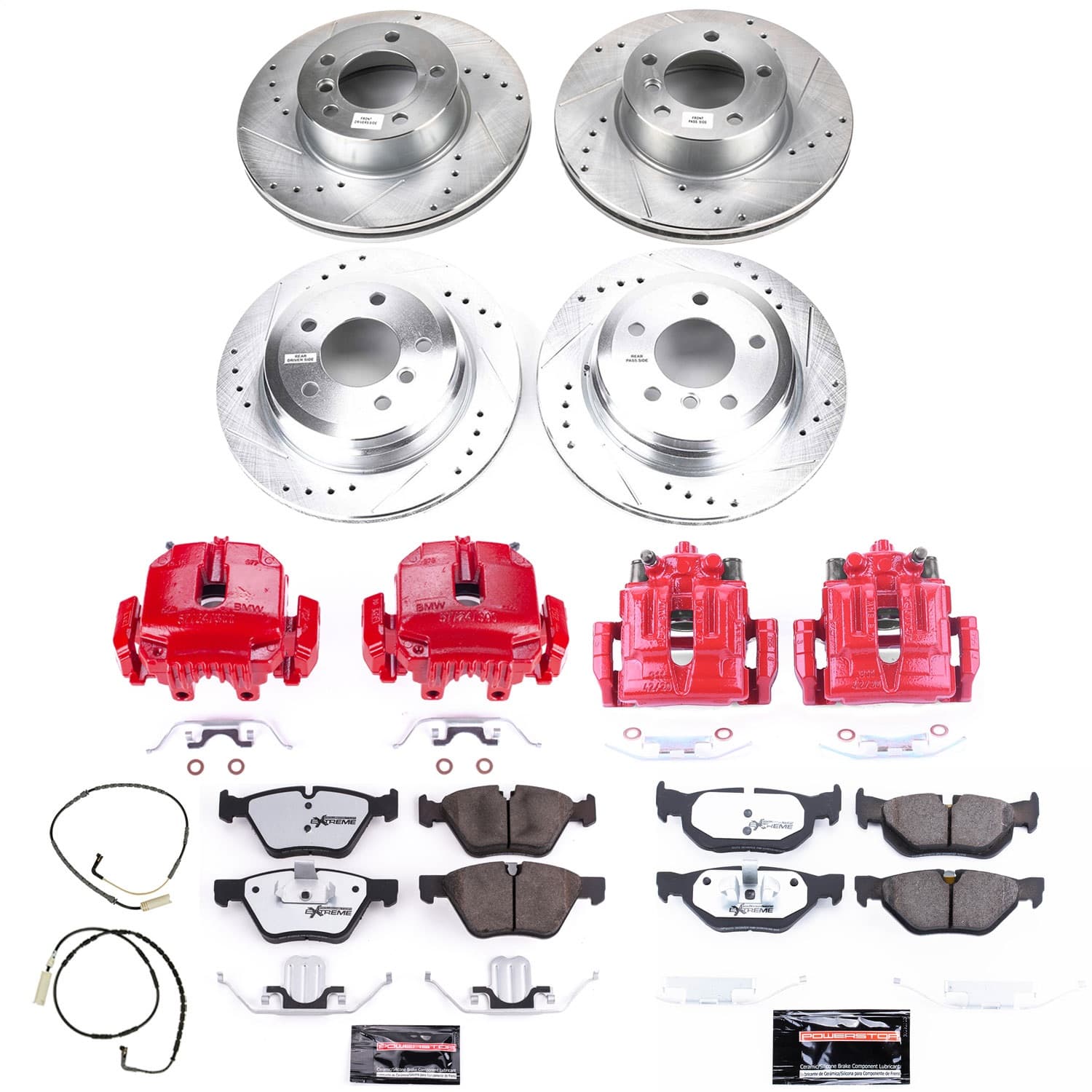 Power Stop - KC5357-26 - Front and Rear - Disc Brake Pad/Caliper and Rotor Kit image 1