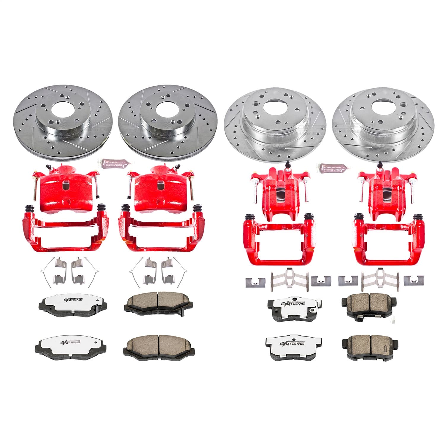 Power Stop - KC5389-26 - Front and Rear - Disc Brake Pad/Caliper and Rotor Kit image 1