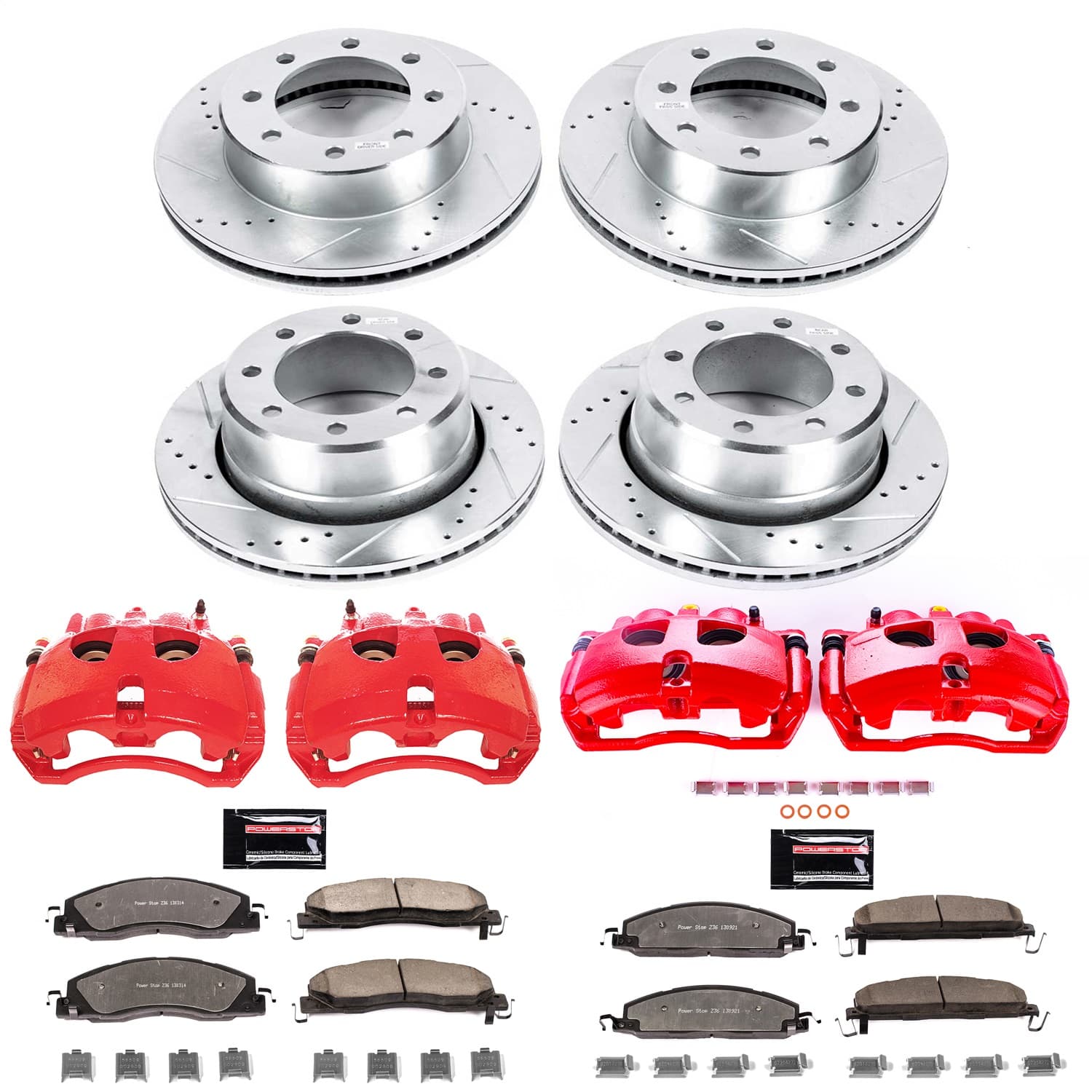 Power Stop - KC5458A-36 - Front and Rear - Disc Brake Pad/Caliper and Rotor Kit image 1