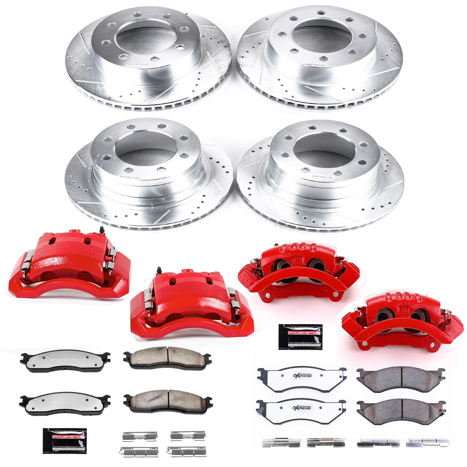 Power Stop - KC5468-36 - Front and Rear - Disc Brake Pad/Caliper and Rotor Kit image 1