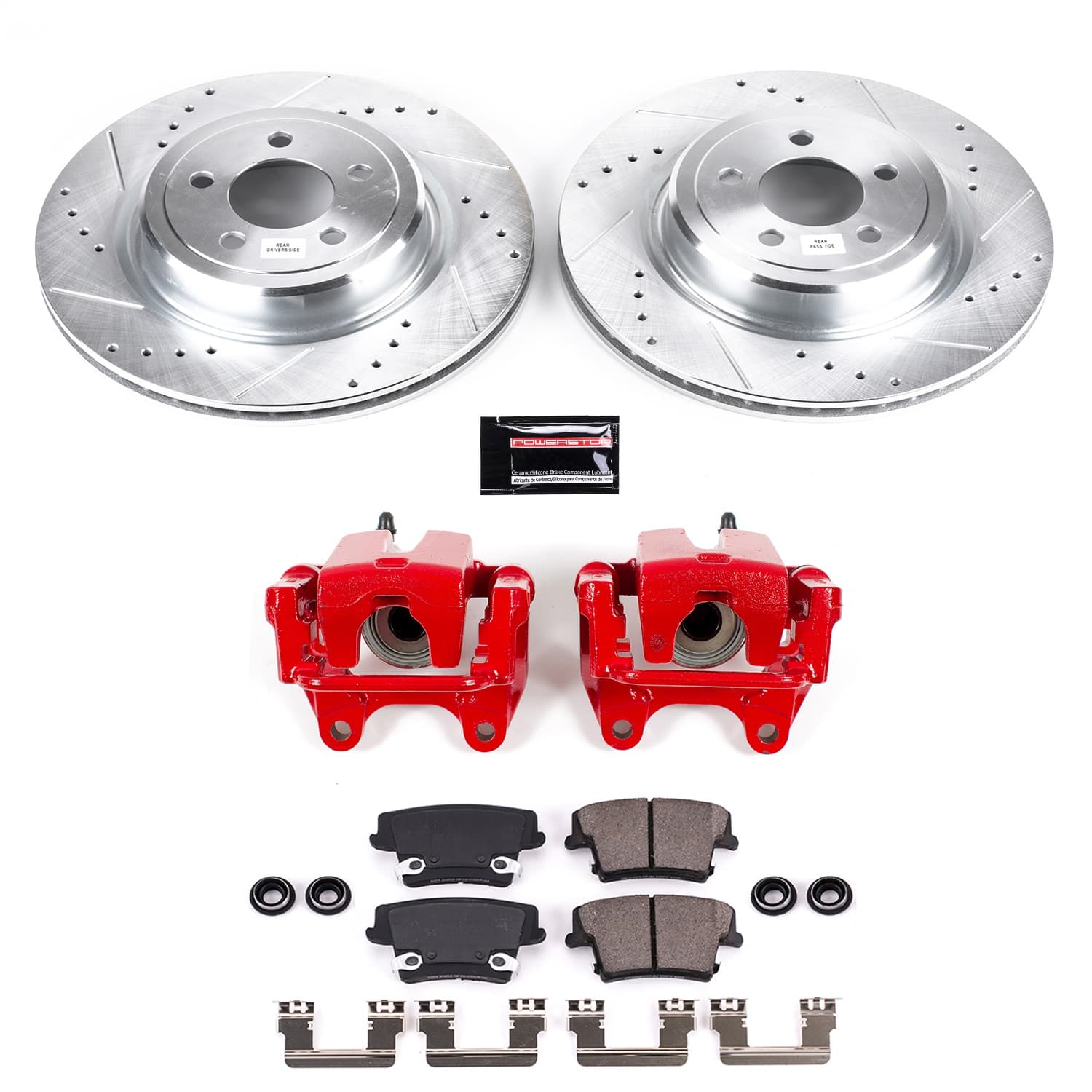 Power Stop - KC5486 - Rear - Disc Brake Pad/Caliper and Rotor Kit image 1