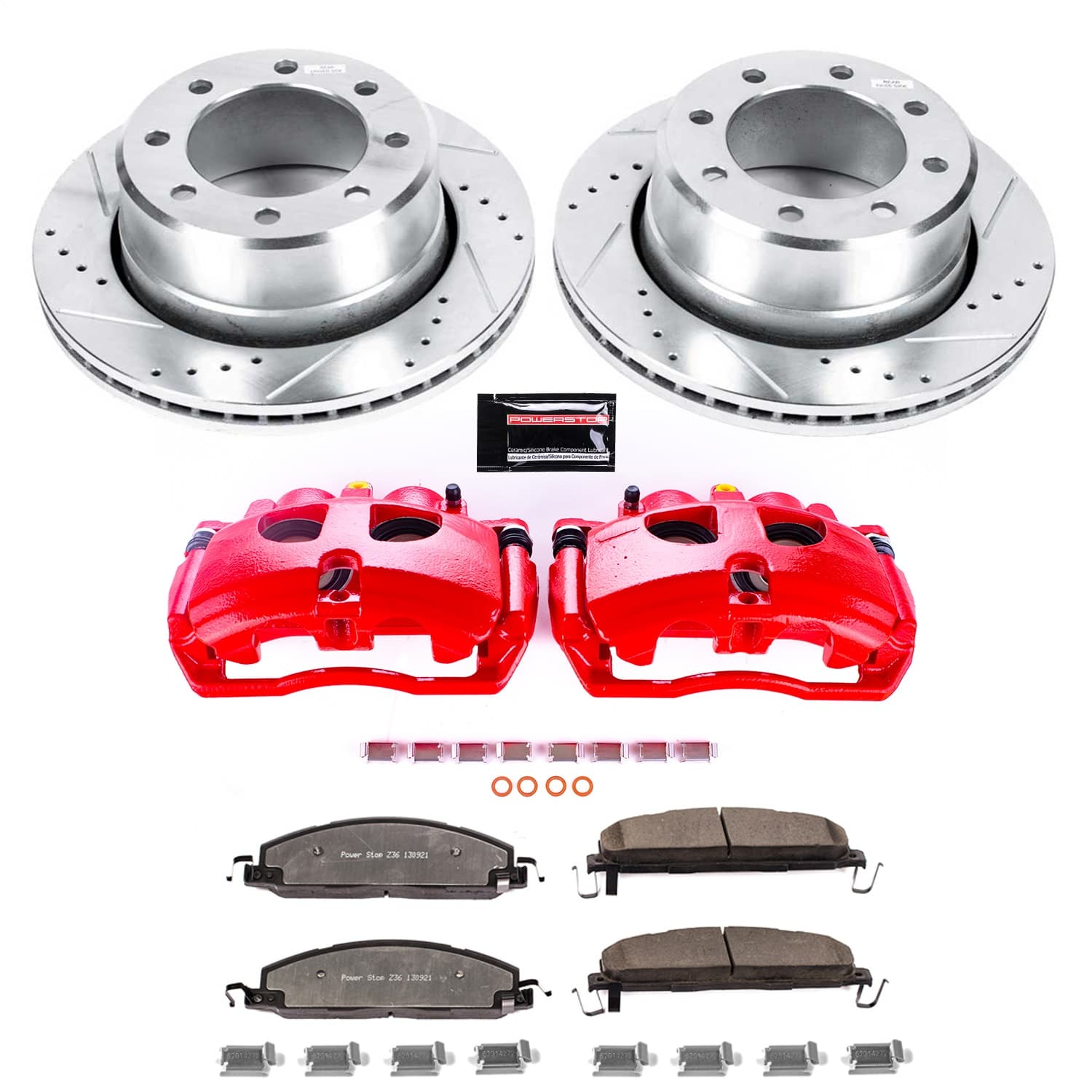 Power Stop - KC5487A-36 - Rear - Disc Brake Pad/Caliper and Rotor Kit image 1