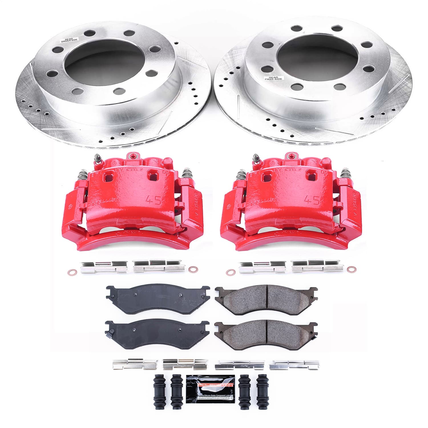 Power Stop - KC5489 - Rear - Disc Brake Pad/Caliper and Rotor Kit image 1
