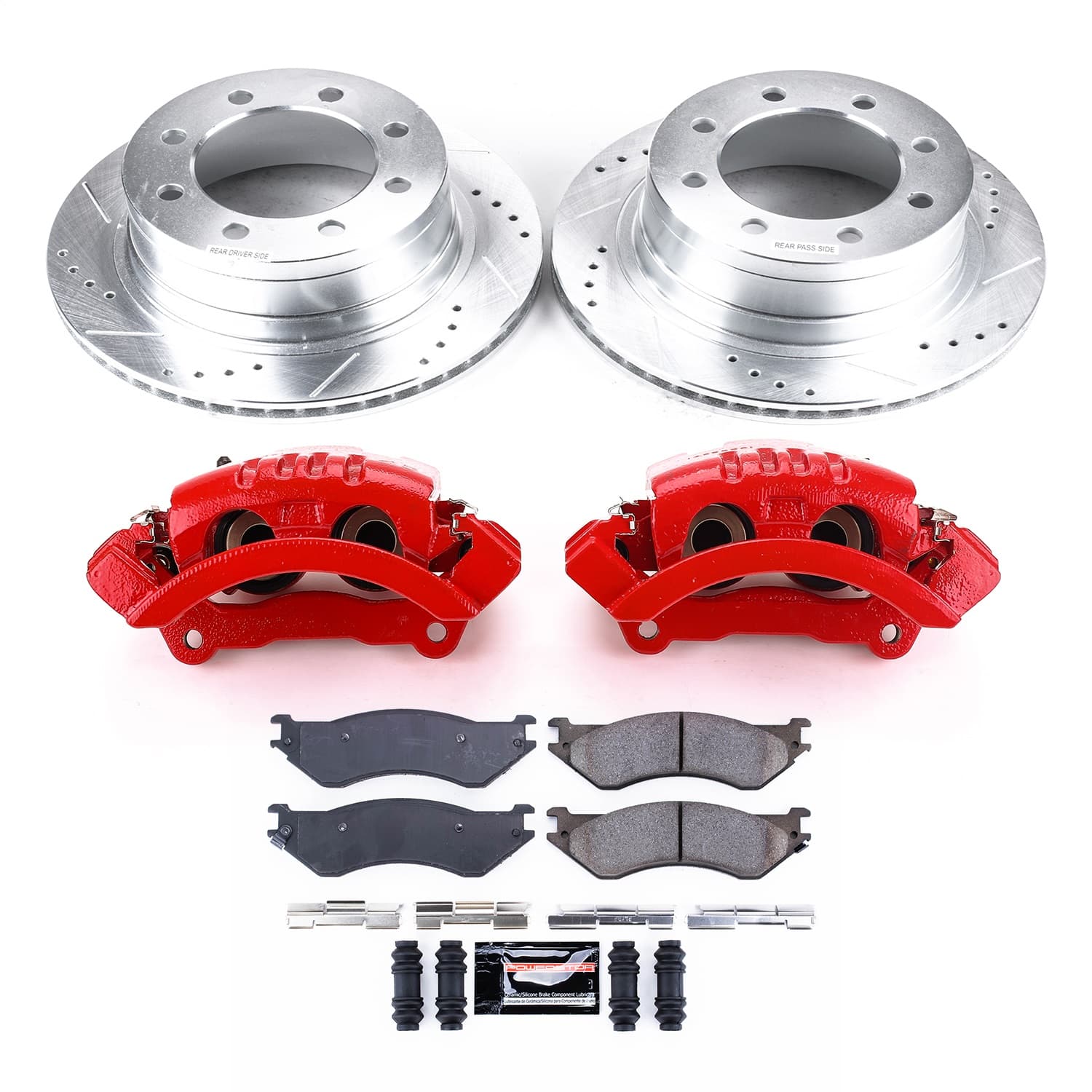 Power Stop - KC5490 - Rear - Disc Brake Pad/Caliper and Rotor Kit image 1