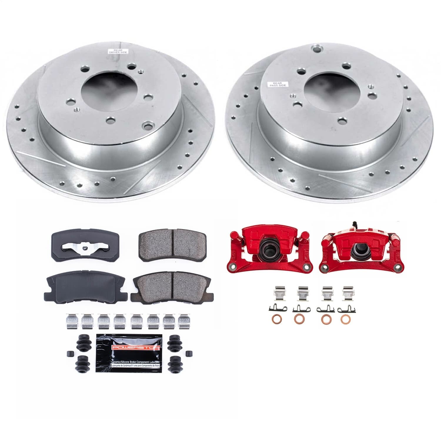 Power Stop - KC5499 - Rear - Disc Brake Pad/Caliper and Rotor Kit image 1
