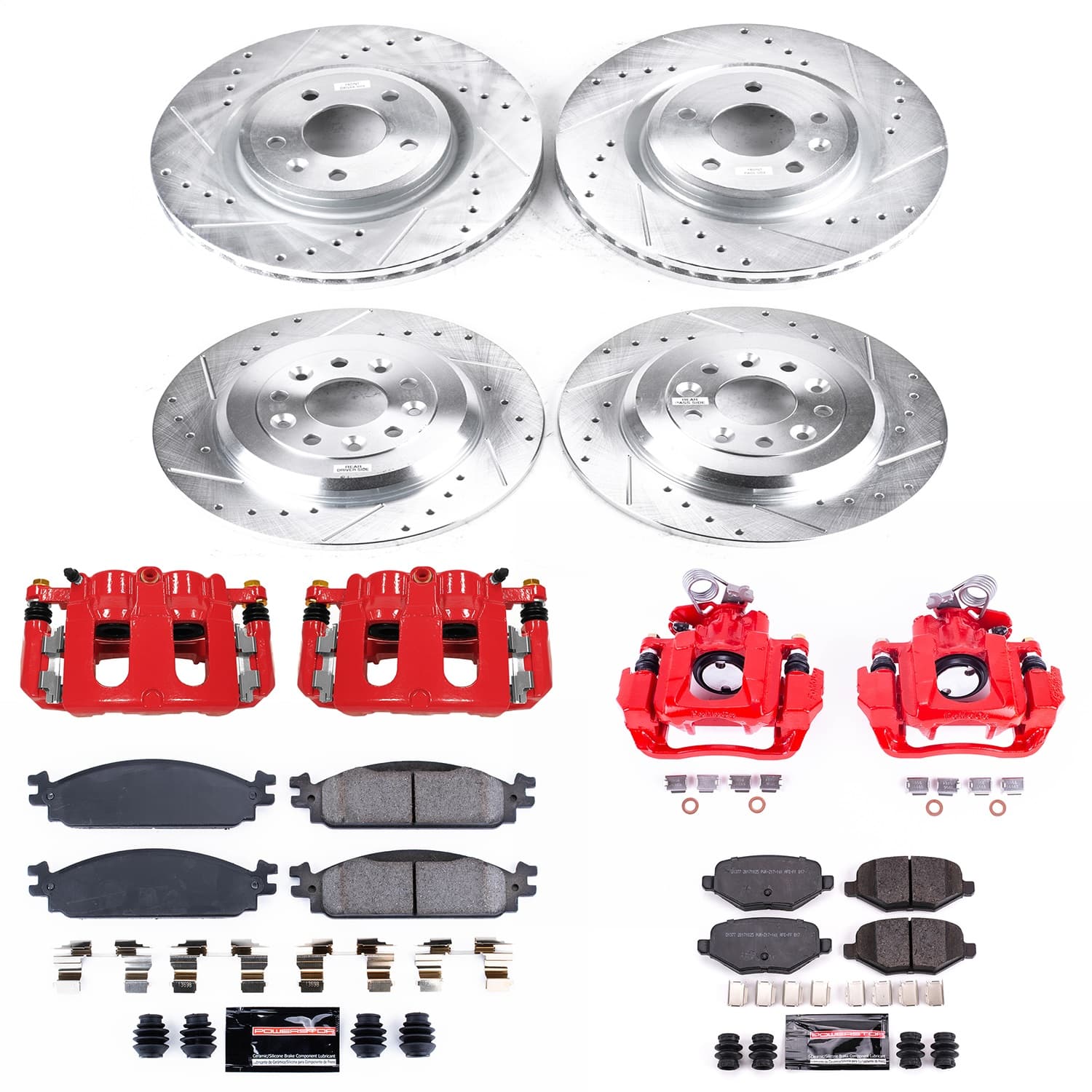 Power Stop - KC5510 - Front and Rear - Disc Brake Pad/Caliper and Rotor Kit image 1