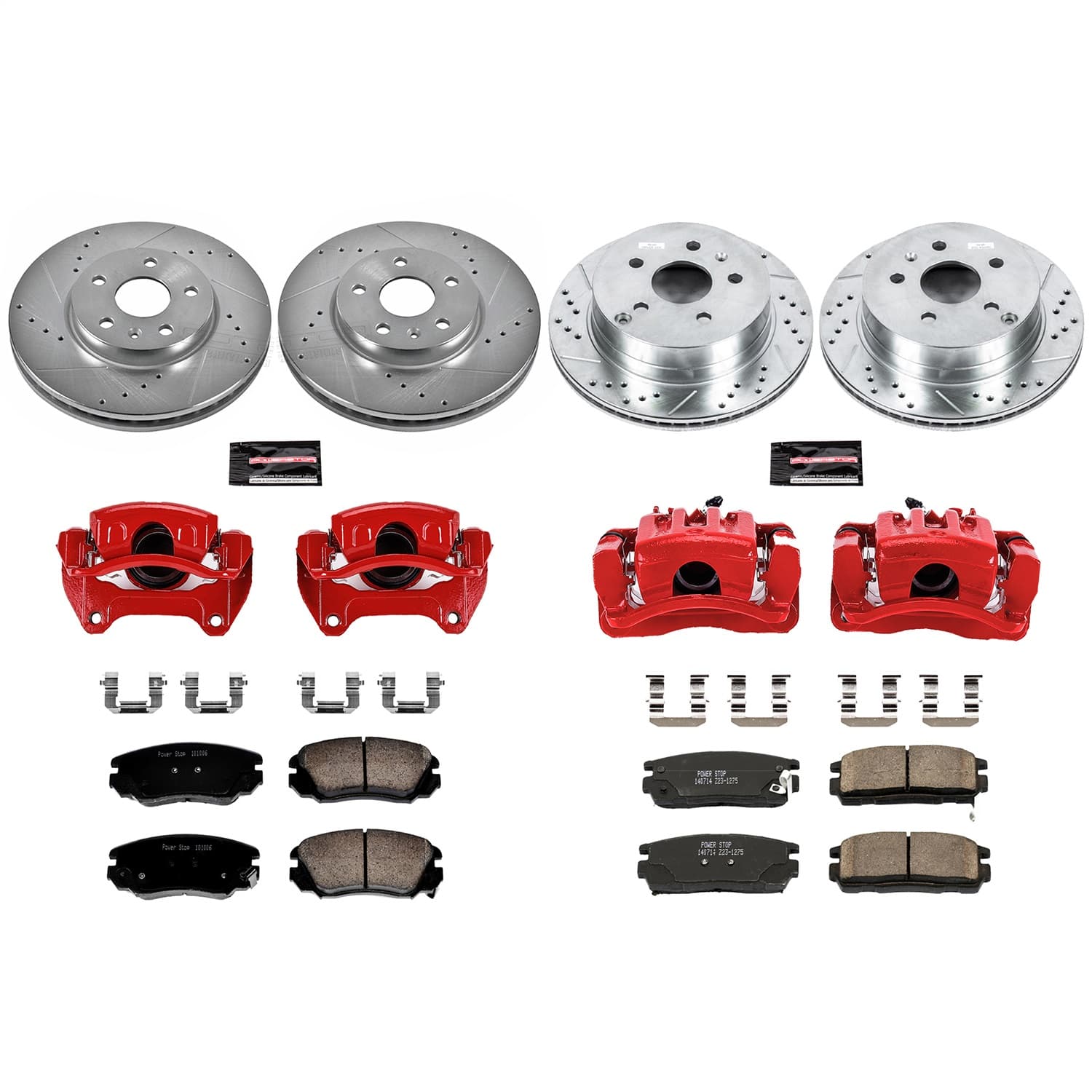 Power Stop - KC5516 - Front and Rear - Disc Brake Pad/Caliper and Rotor Kit image 1