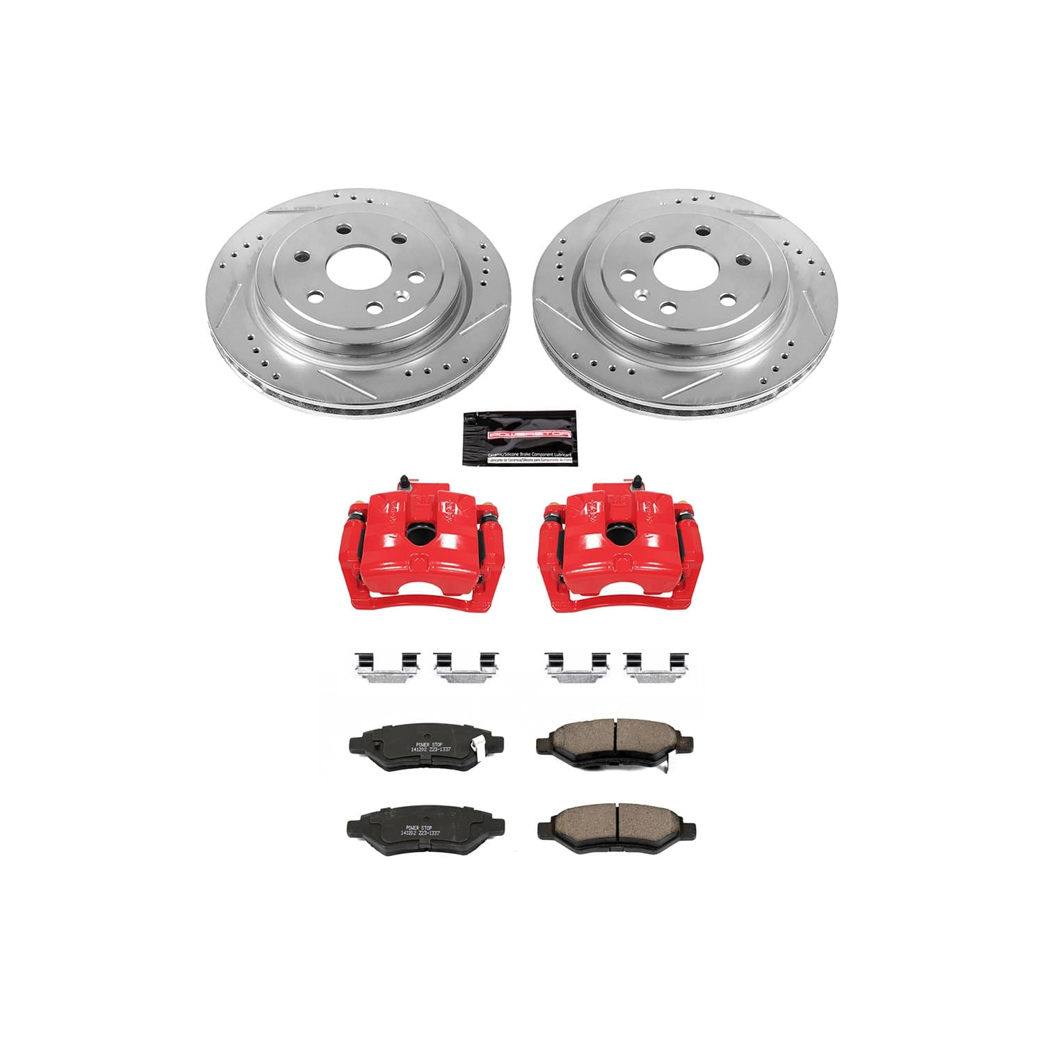Power Stop - KC5543 - Rear - Disc Brake Pad/Caliper and Rotor Kit image 1