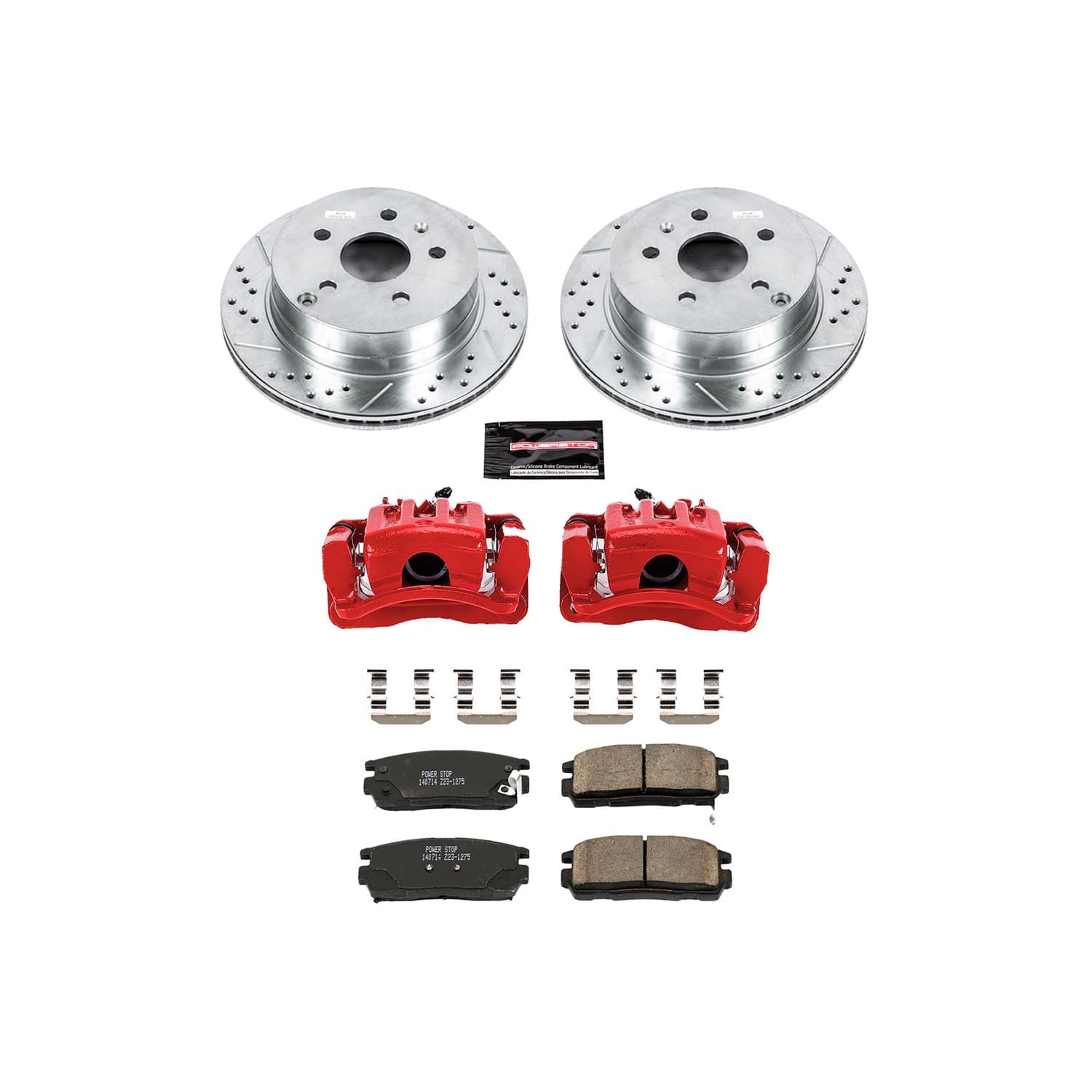 Power Stop - KC5558 - Rear - Disc Brake Pad/Caliper and Rotor Kit image 1