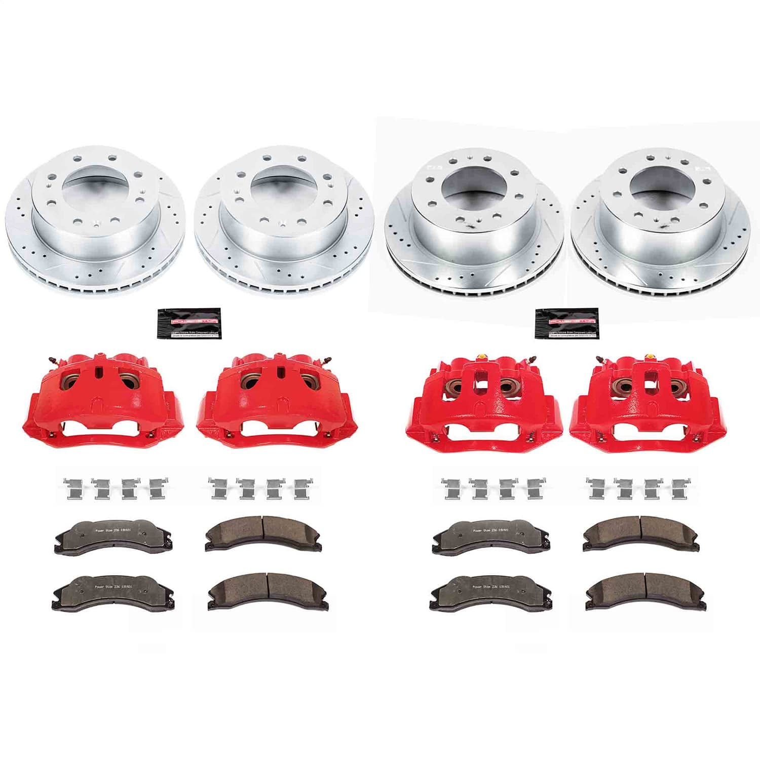 Power Stop - KC5561-36 - Front and Rear - Disc Brake Pad/Caliper and Rotor Kit image 1