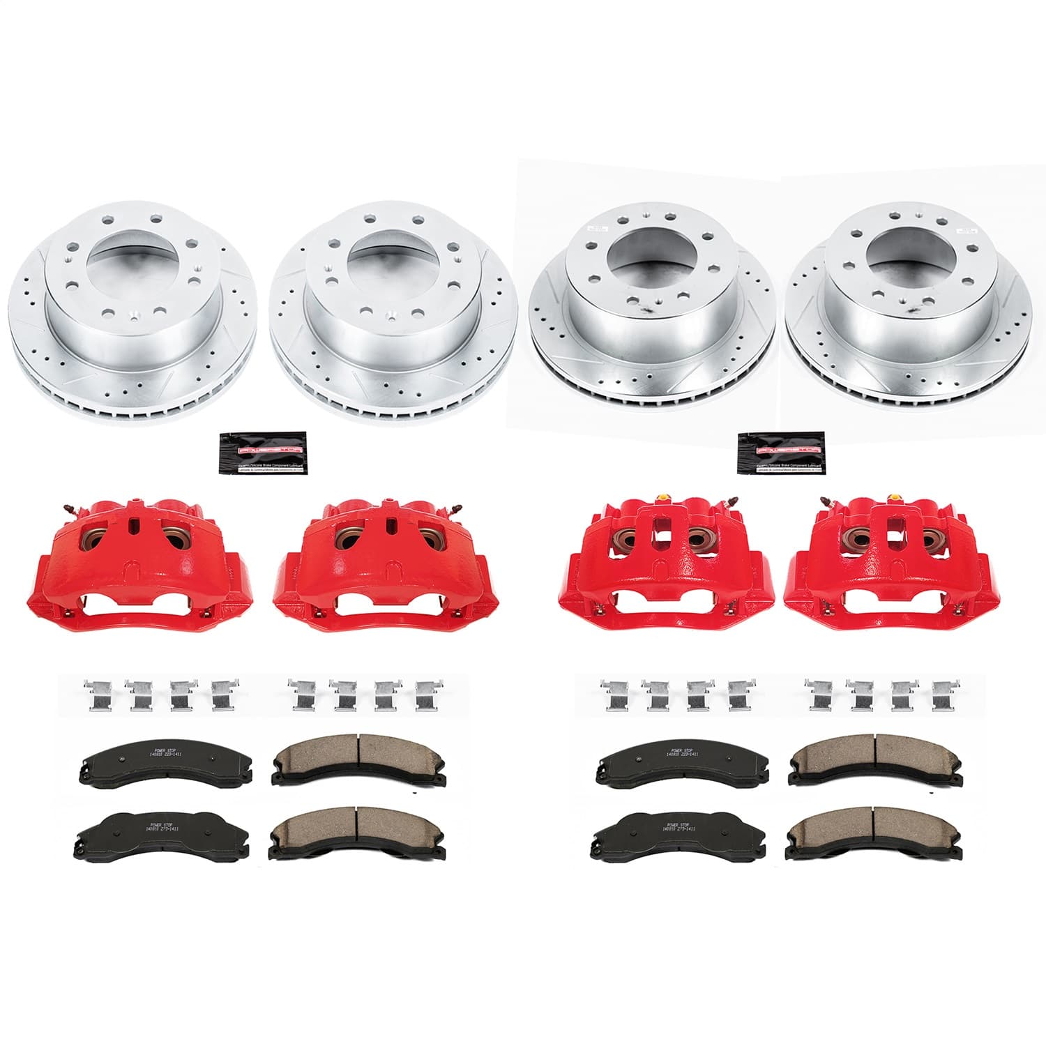 Power Stop - KC5561 - Front and Rear - Disc Brake Pad/Caliper and Rotor Kit image 1