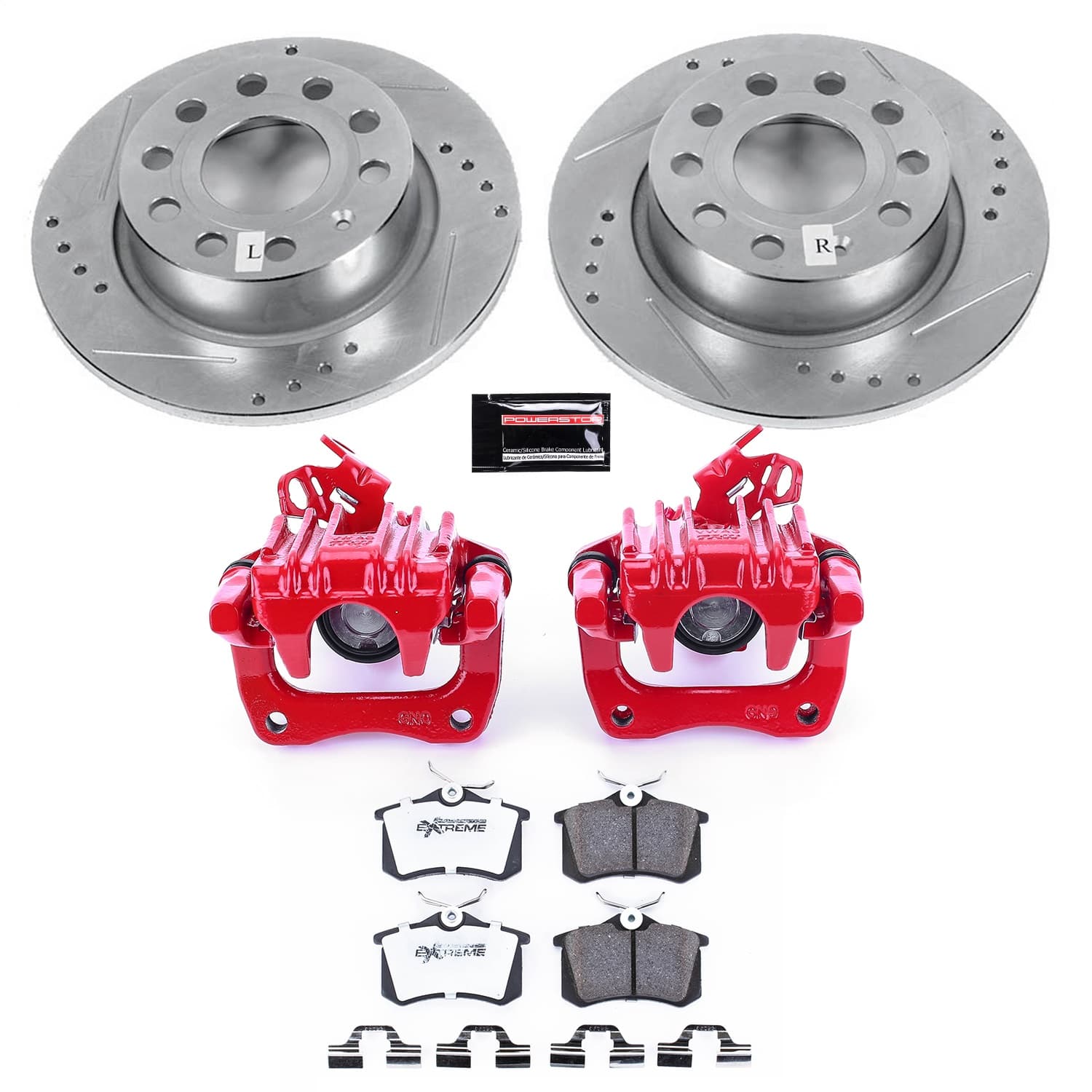 Power Stop - KC5671-26 - Rear - Disc Brake Pad/Caliper and Rotor Kit image 1