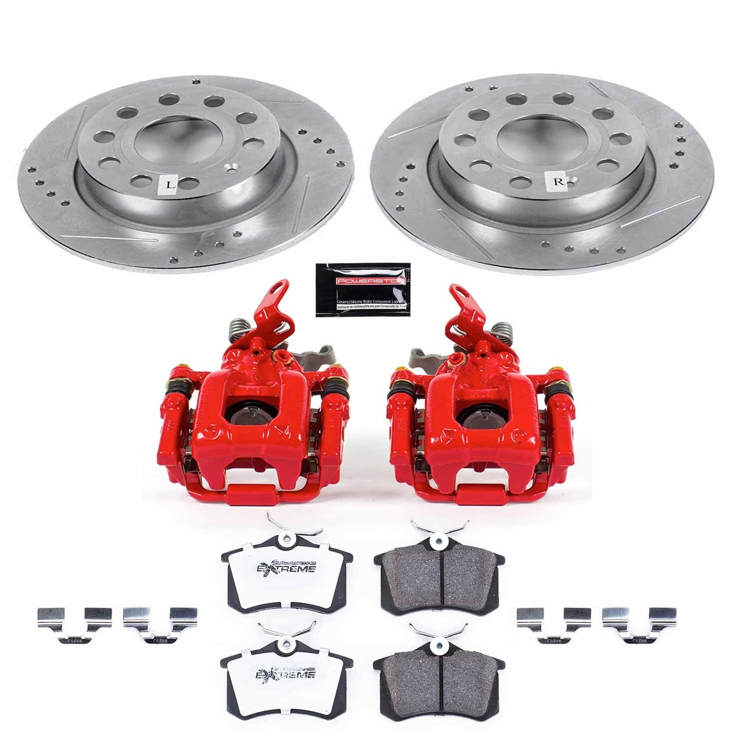 Power Stop - KC5671A-26 - Rear - Disc Brake Pad/Caliper and Rotor Kit image 1