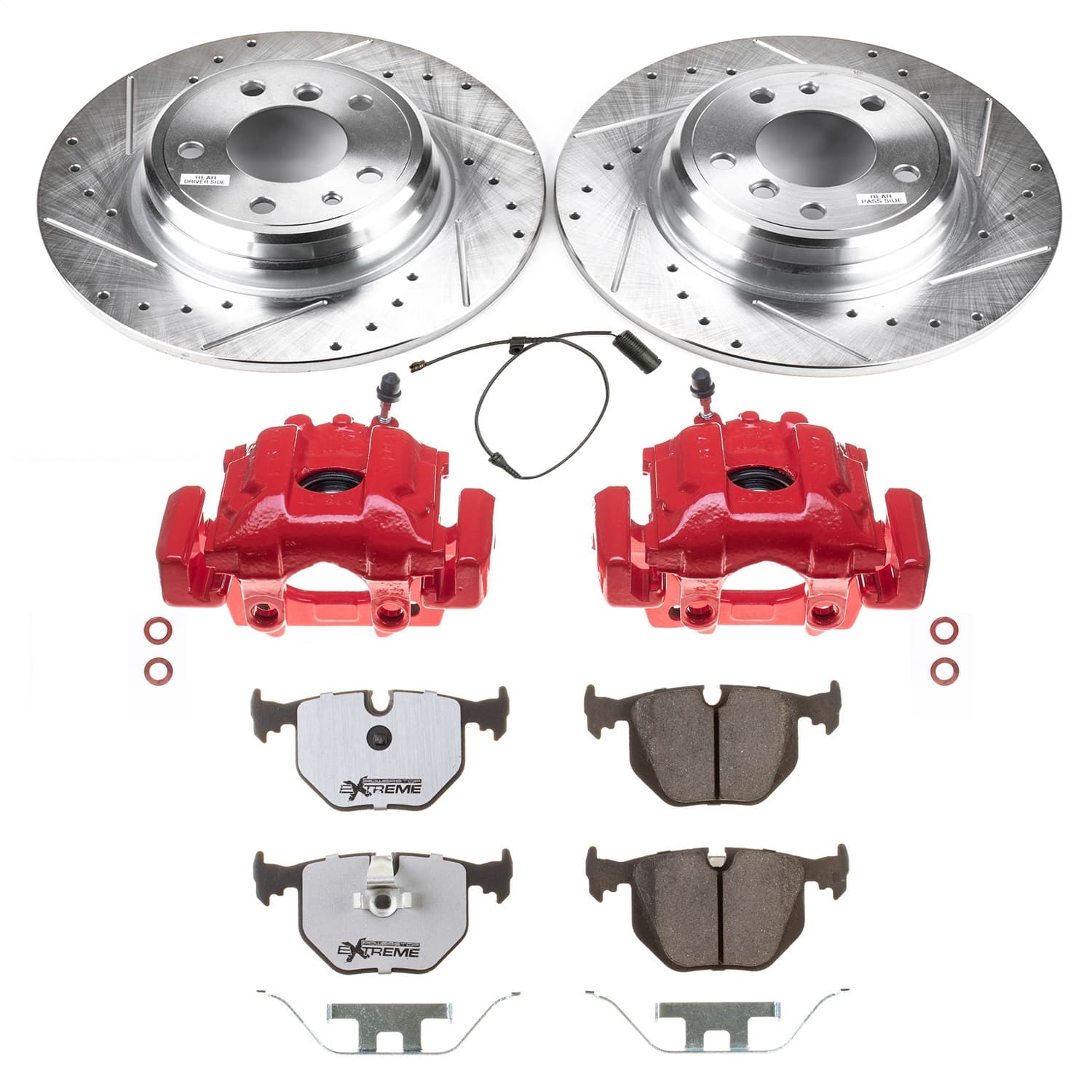 Power Stop - KC5711-26 - Rear - Disc Brake Pad/Caliper and Rotor Kit image 1