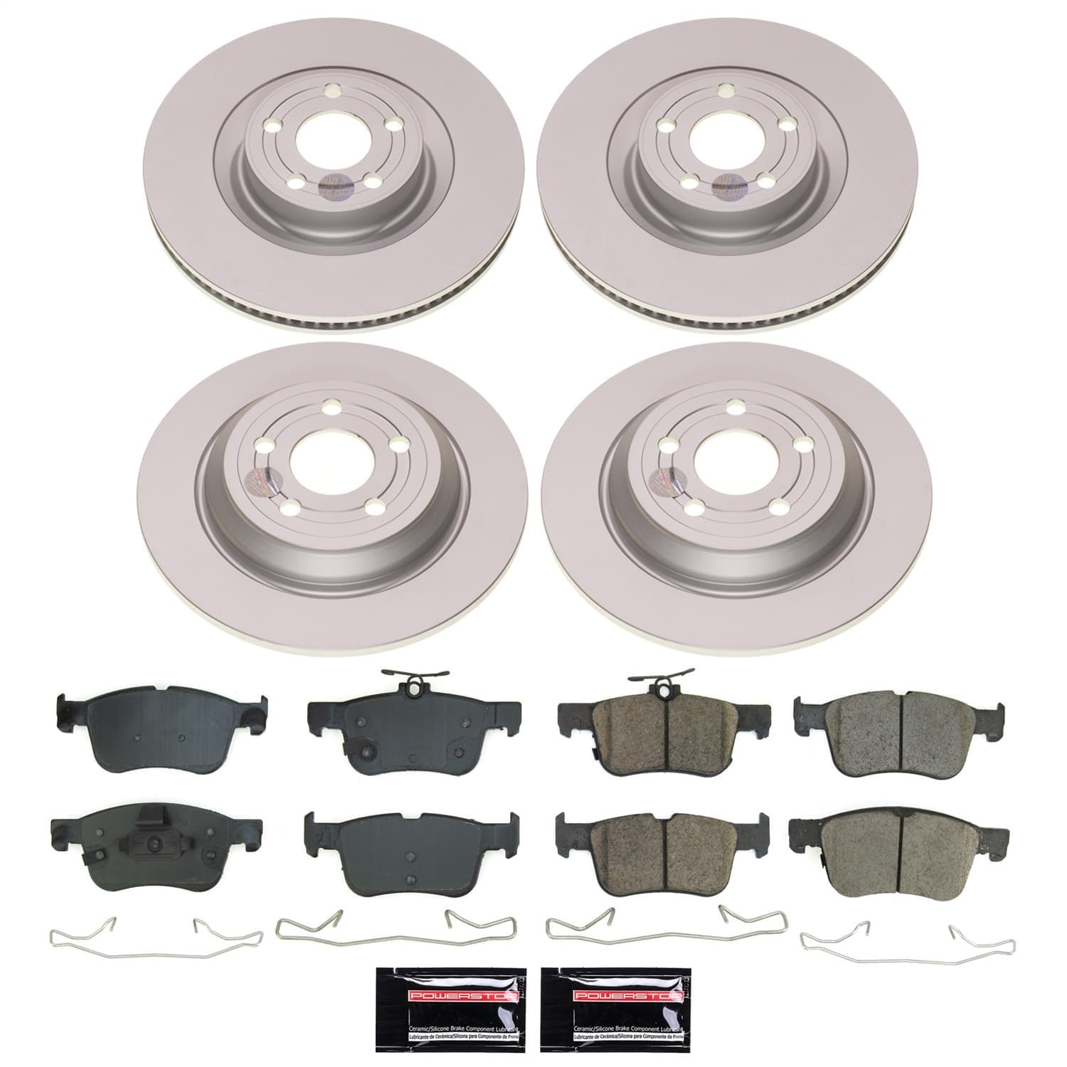 Power Stop - KC5747A-26 - Front and Rear - Disc Brake Pad/Caliper and Rotor Kit image 1