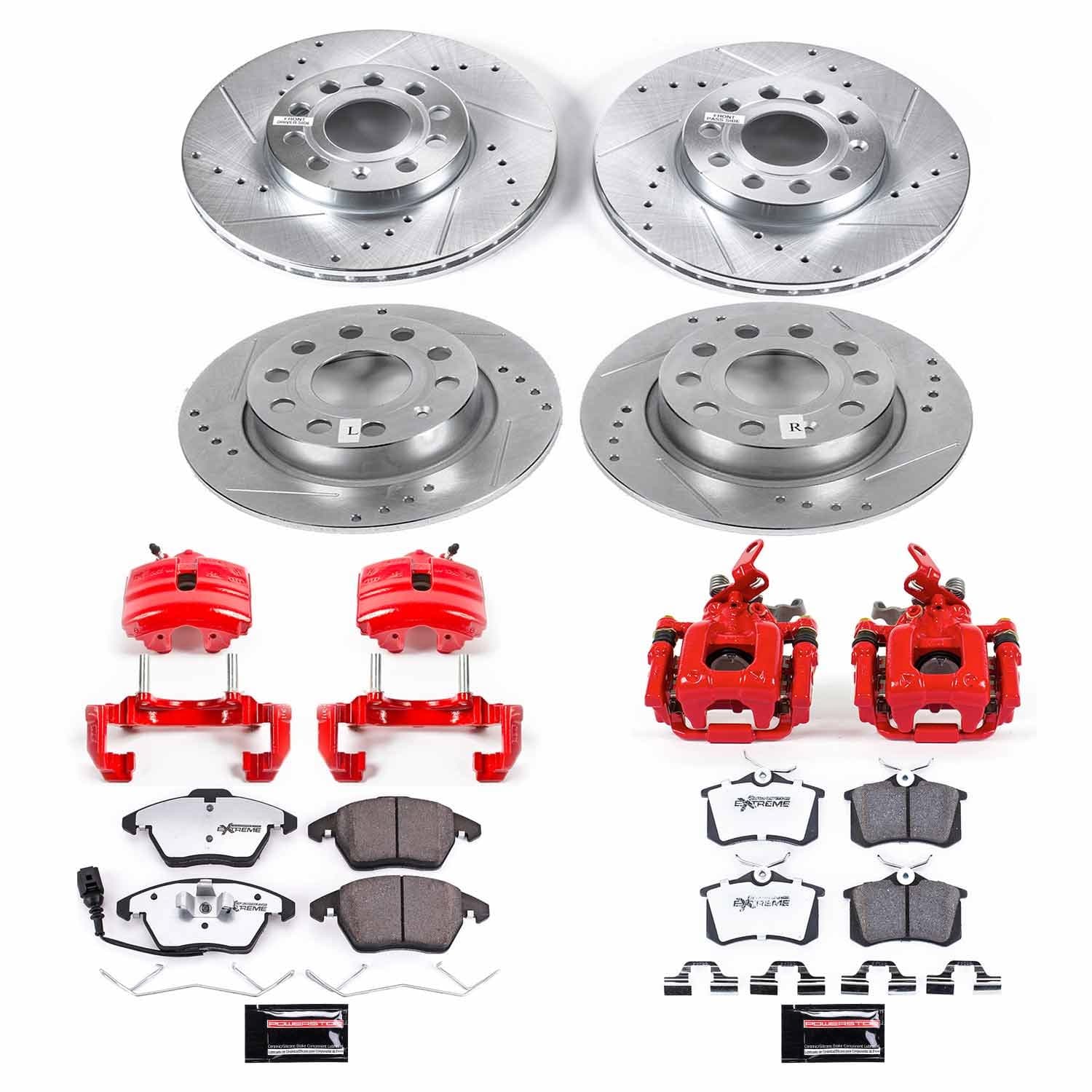 Power Stop - KC5749A-26 - Front and Rear - Disc Brake Pad/Caliper and Rotor Kit image 1