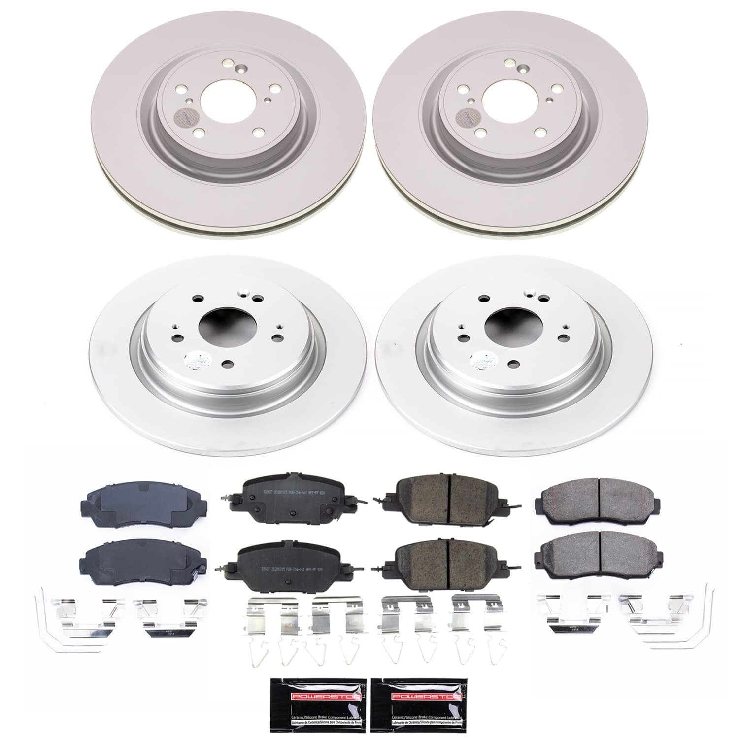 Power Stop - KC5804 - Front and Rear - Disc Brake Pad/Caliper and Rotor Kit image 1