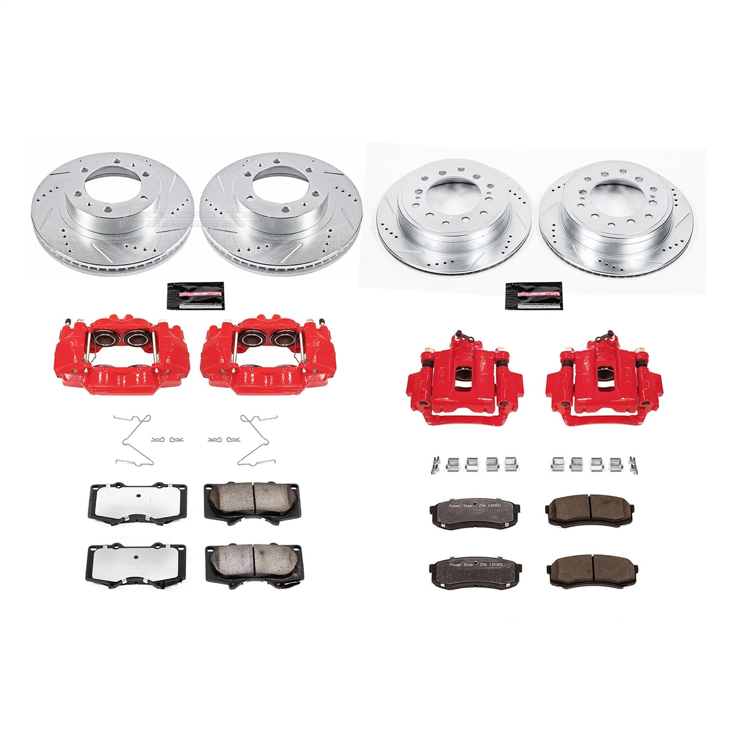 Power Stop - KC5805-36 - Front and Rear - Disc Brake Pad/Caliper and Rotor Kit image 1