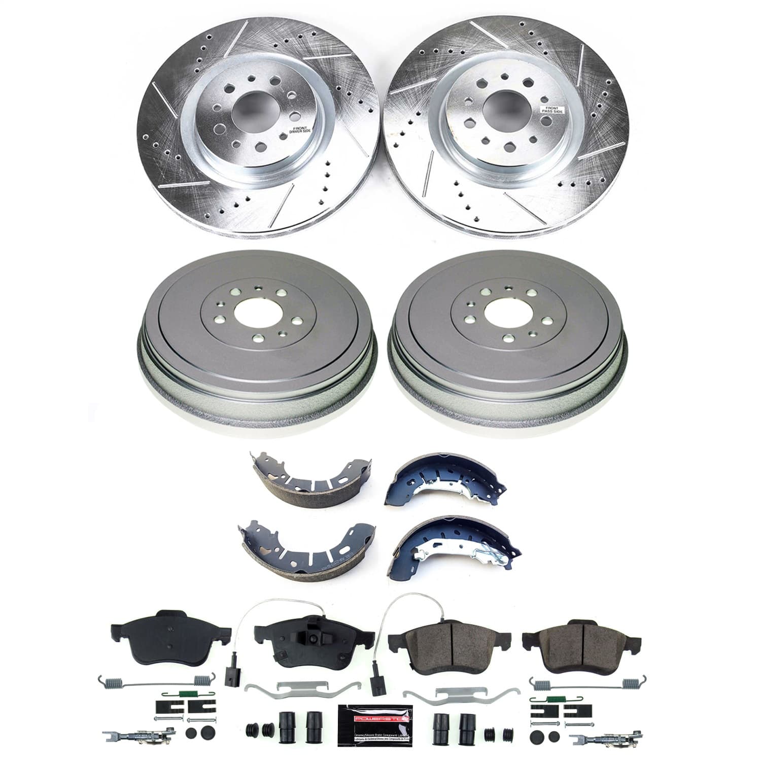 Power Stop - KC5828-36 - Front and Rear - Disc Brake Pad/Caliper and Rotor Kit image 1